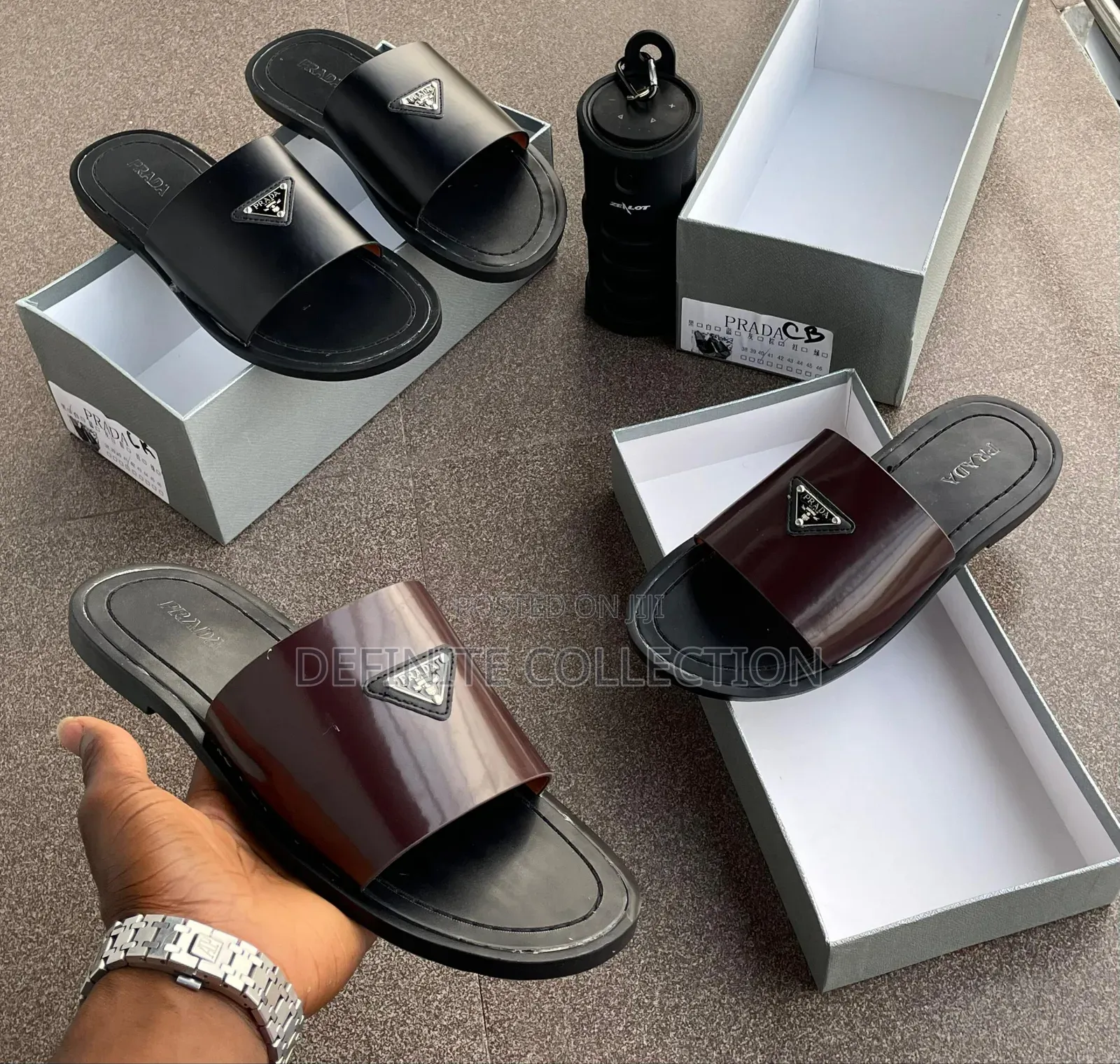 New Prada Unique Leather Slippers