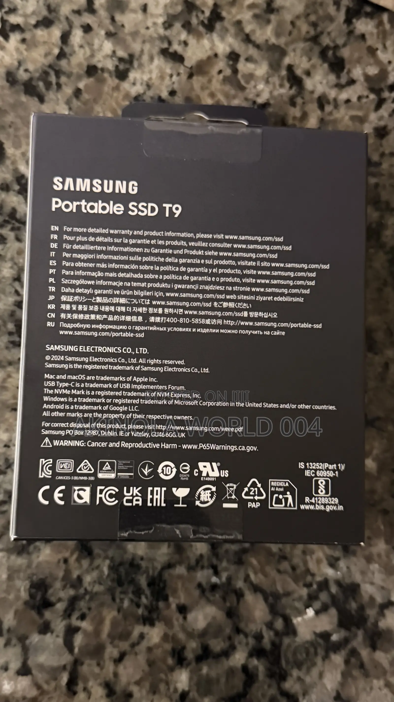 Brand New Sealed Samsung T9 Portable SSD 4terabyte