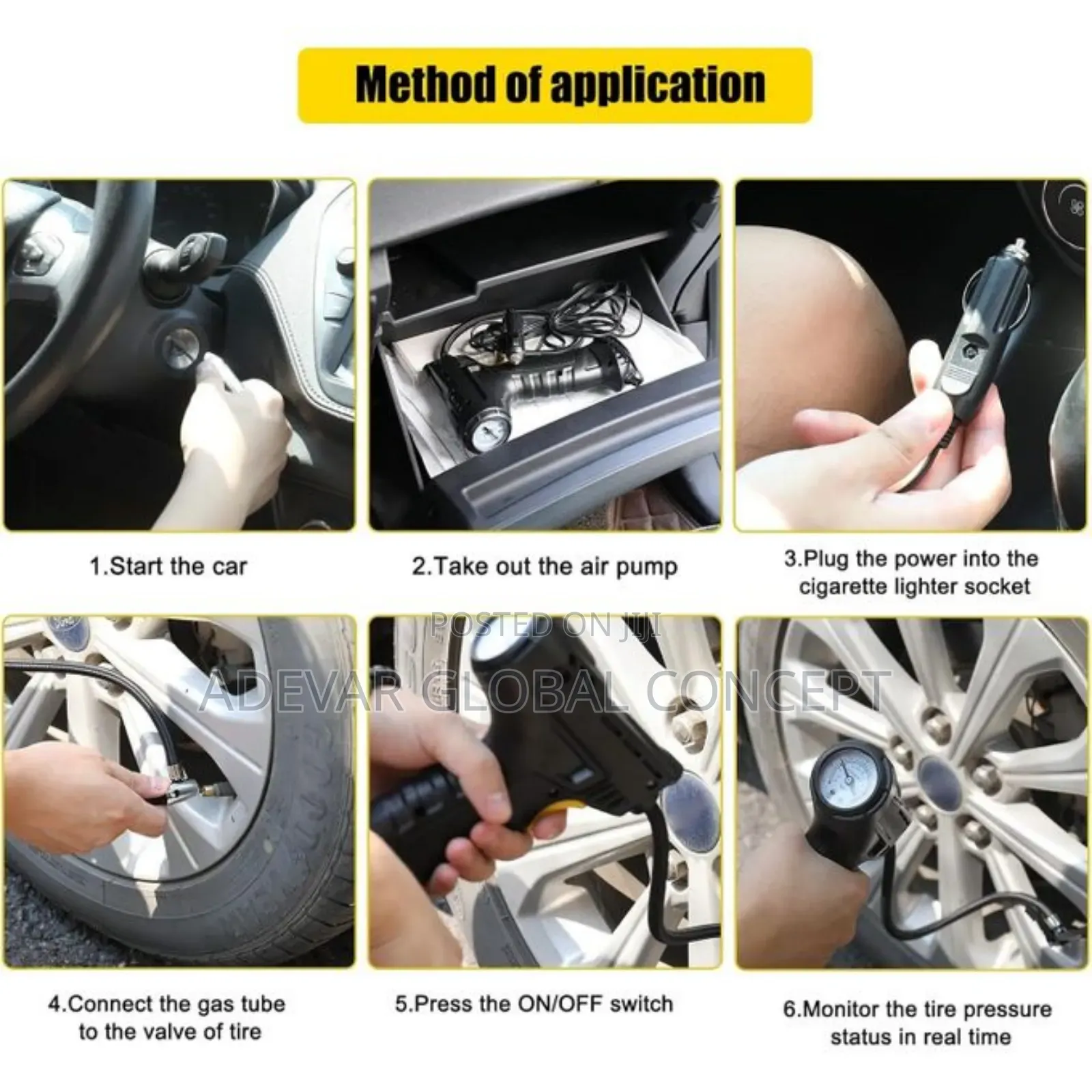 Portable Car Air Pump for Bicycle/Car Tires/Balls