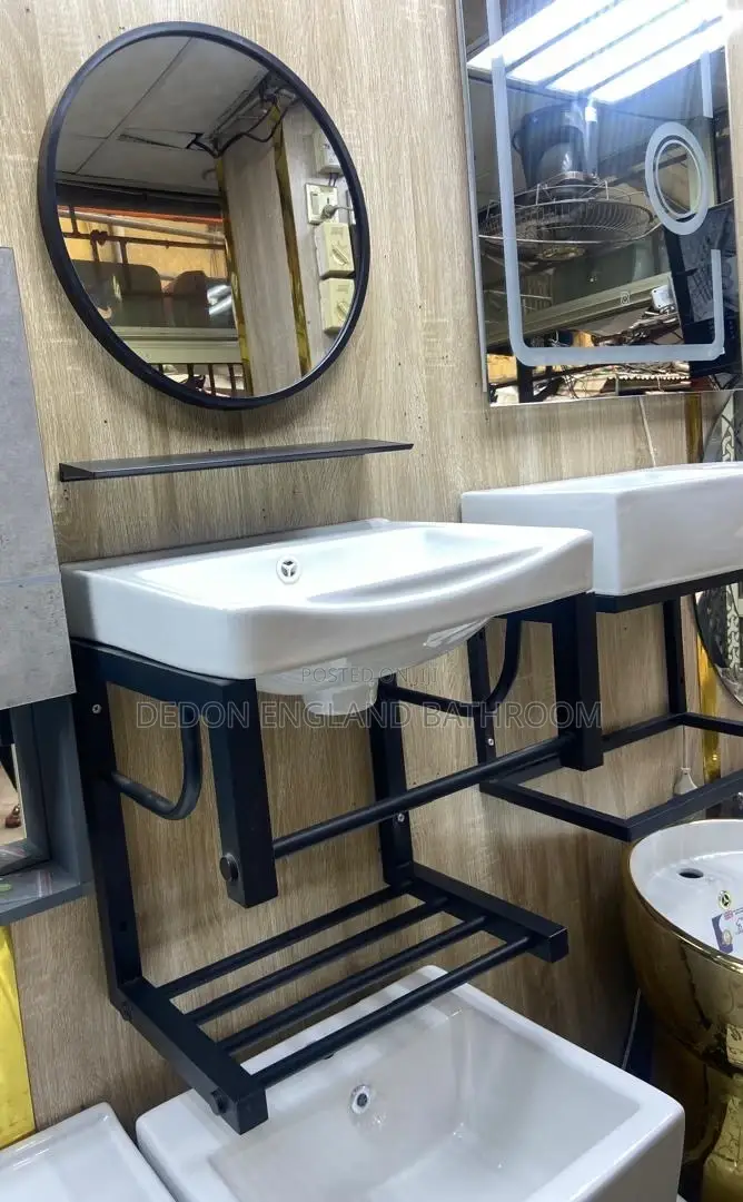 Hanging Basin With Mirror and Shelf, for Bathroom and Dining