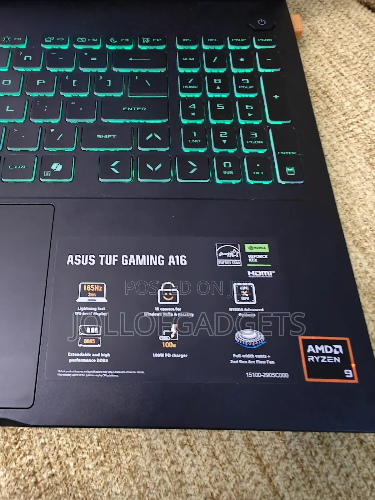 Laptop Asus TUF Gaming A16 32GB AMD Ryzen 9 SSD 1T