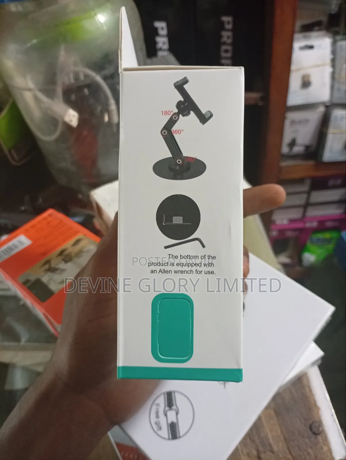 By-557 Foldable Desktop Phone Stand – Adjustable 360° Holder