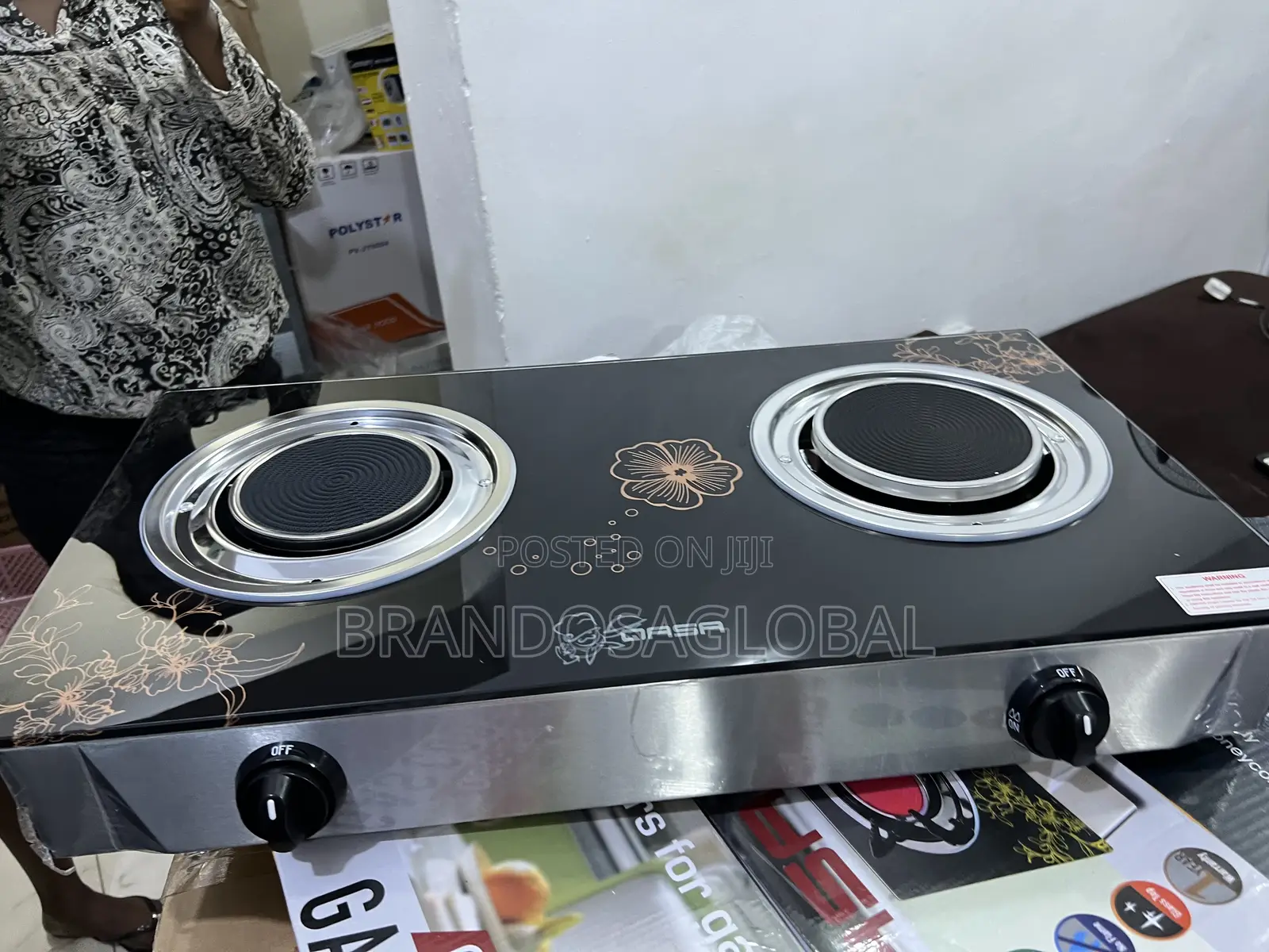 Qasa Qgc-2bg Modern Infrared Cooker Stylish Glass Dual Burners