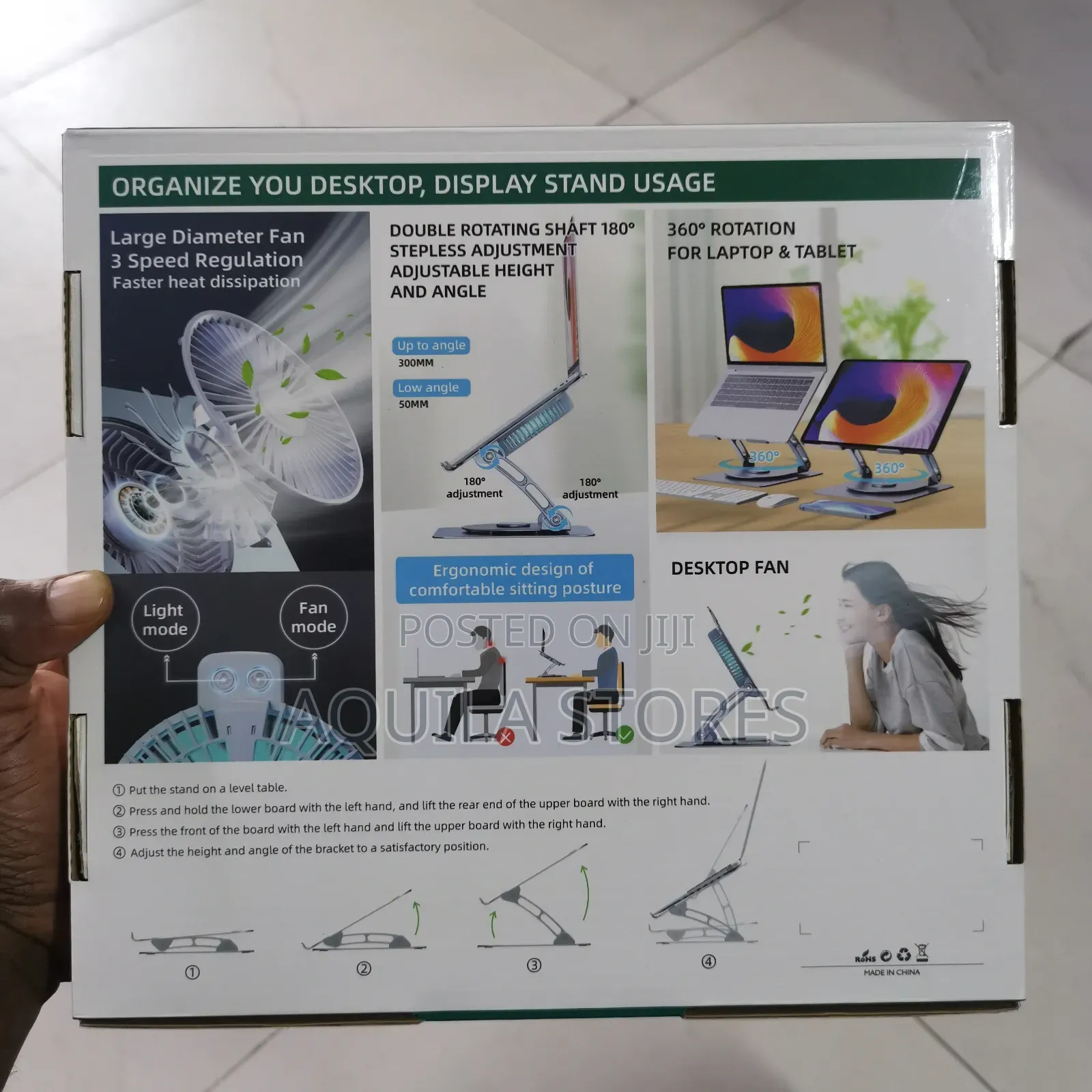 Rotatable Laptop Stand V5.1 With an Integrated Electric Fan.
