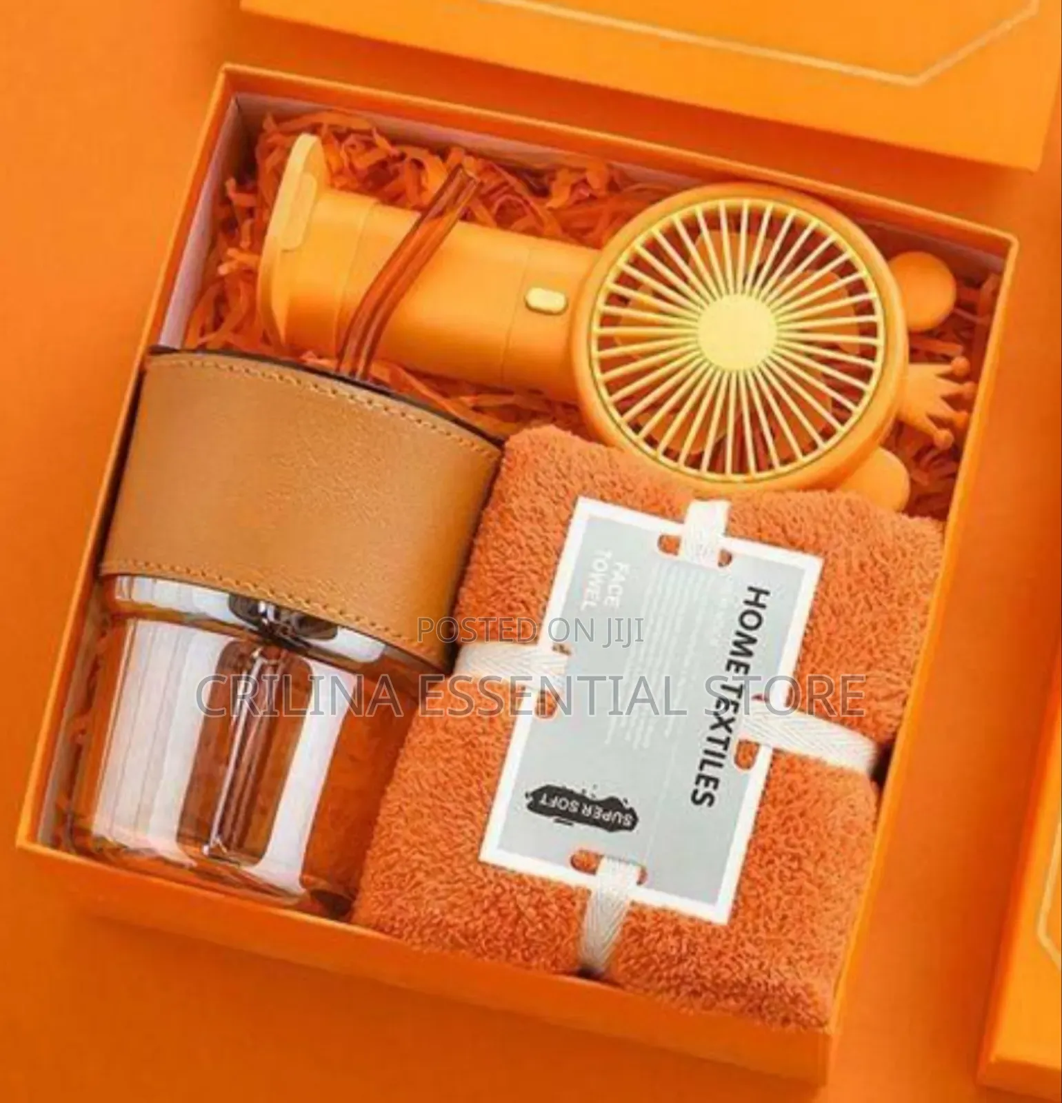 Unique 3 in 1 Gift Box Consisting of Cup, Fan and Towel