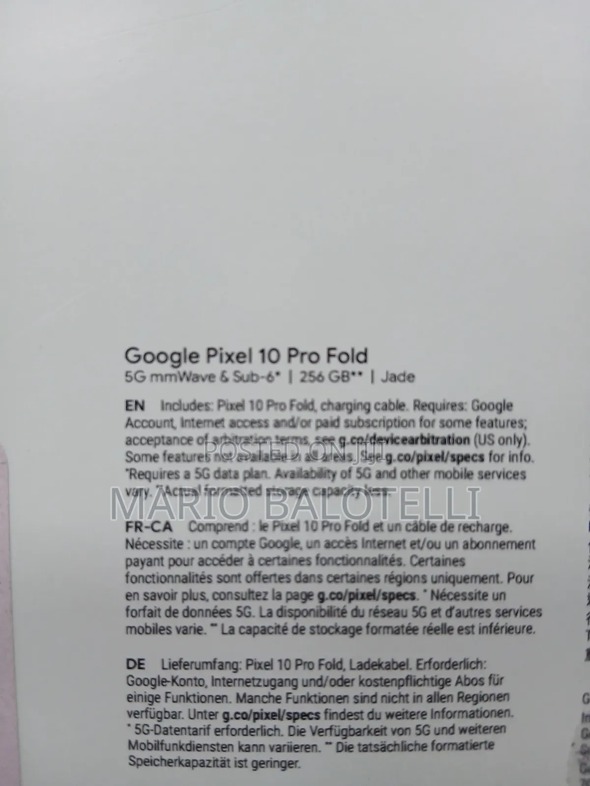New Google Pixel 10 Pro Fold 512 GB