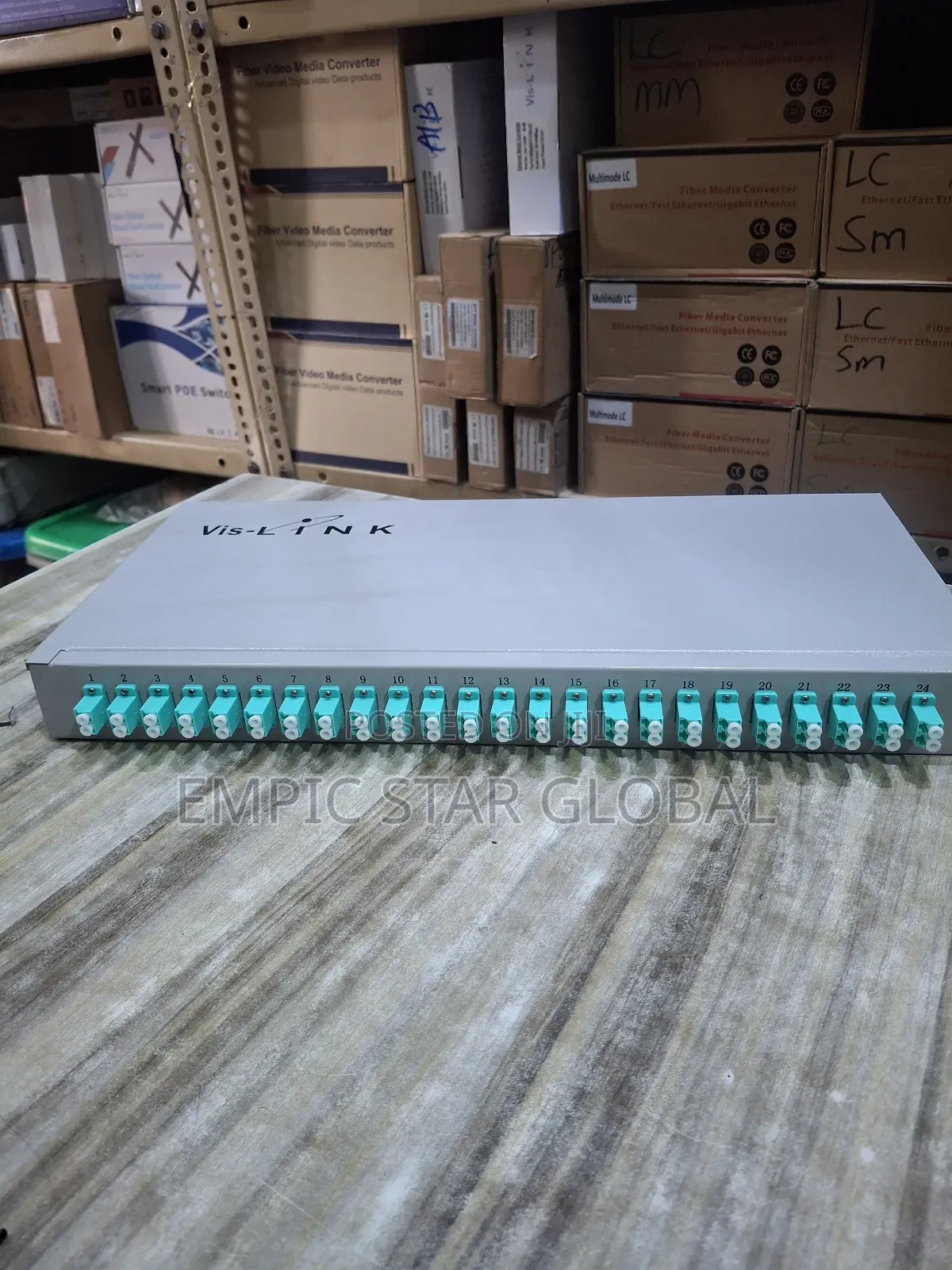 Vis-Link Fiber Patch Panel Om4 48port With Couplers and Pigtails