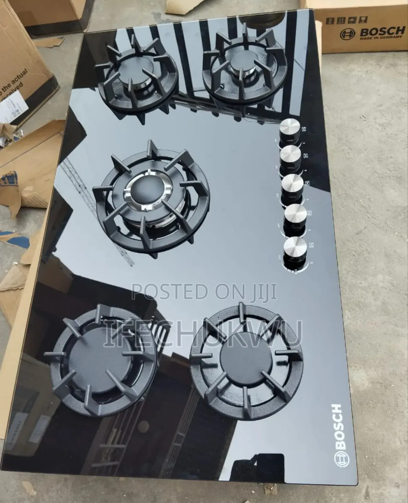 Original 90cm Built-in Cooker Hob 5 All Gas Automatic Burners Copper