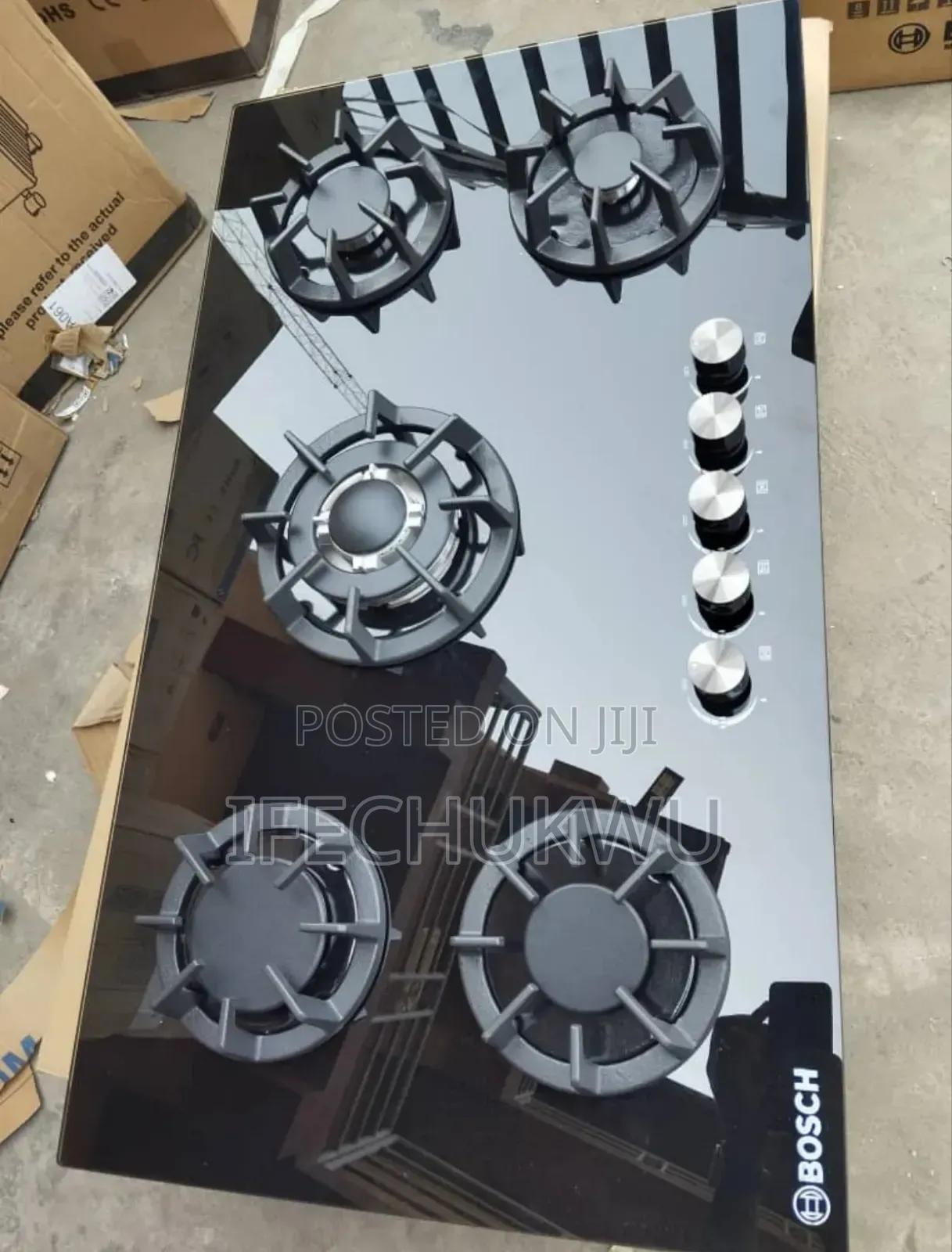 Original 90cm Built-in Cooker Hob 5 All Gas Automatic Burners Copper