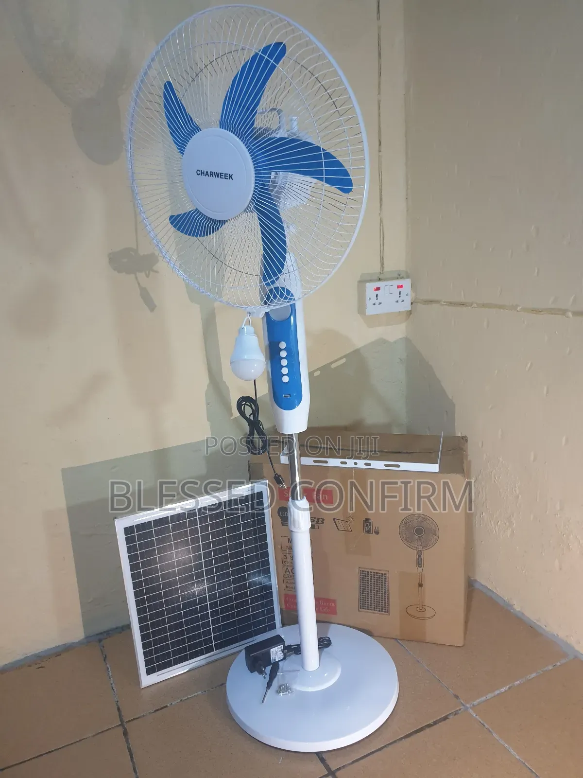 Original 16" Inches Solar Rechargeable Fan