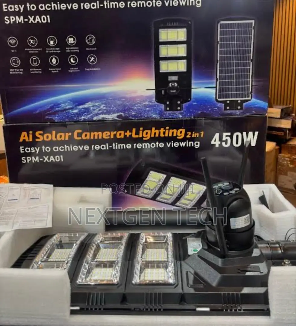 450 Watts Solar Street Light With 4g PTZ Smart Camera