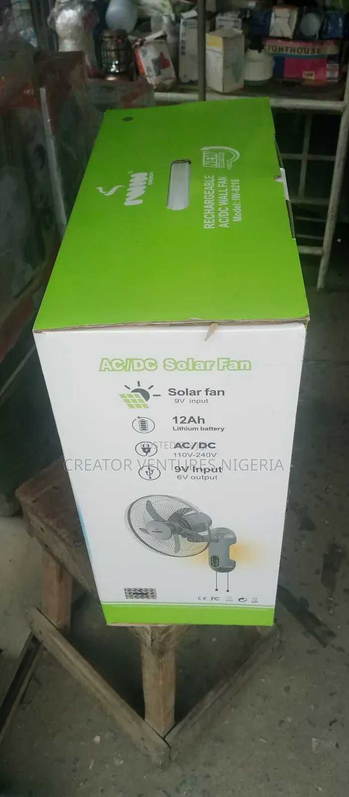 Iwin Rechargable Ac/Dc Wall Rechargable Fan,16",5-48 Working