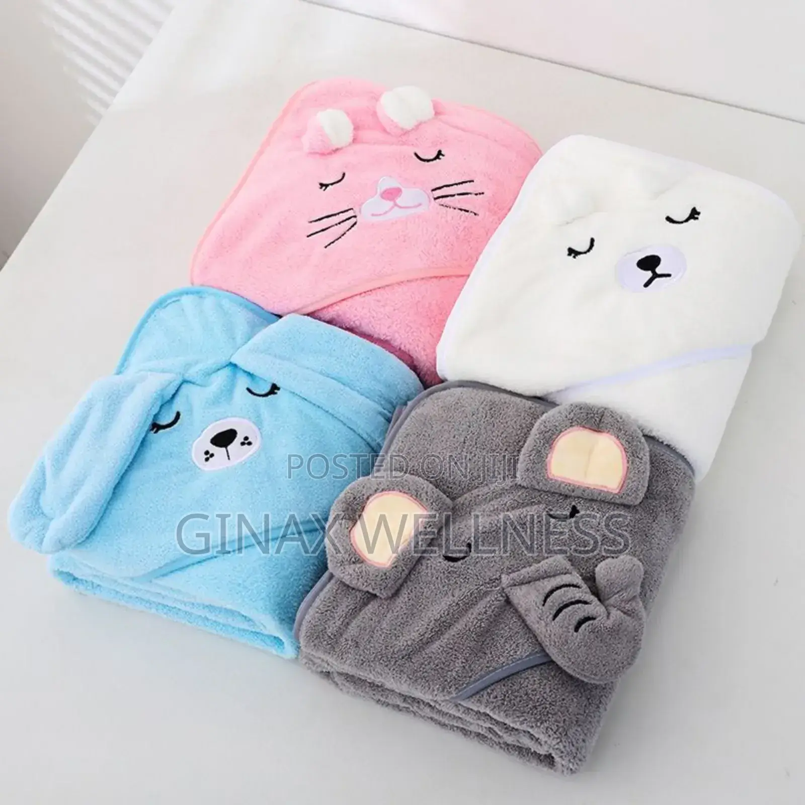 Ultra-Soft and Absorbent Hooded Baby Towel (Big Size, 105×105cm)