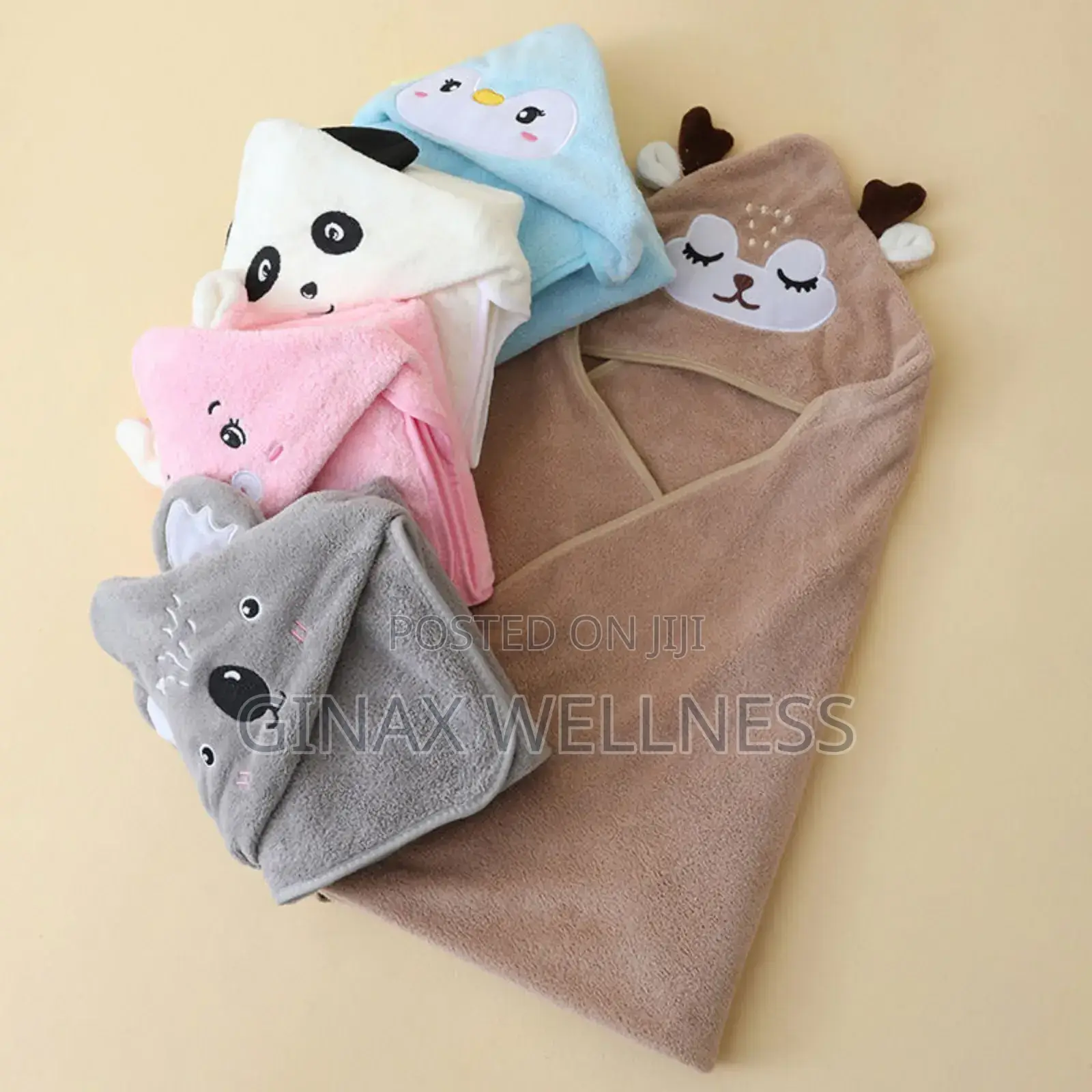 Ultra-Soft and Absorbent Hooded Baby Towel (Big Size, 105×105cm)