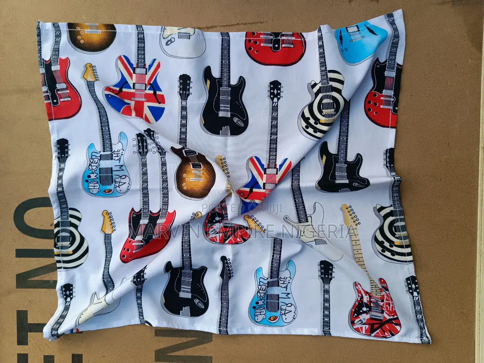 Marvin Empire Guitar Print Handkerchief Soft Polyester Scarf Casuals