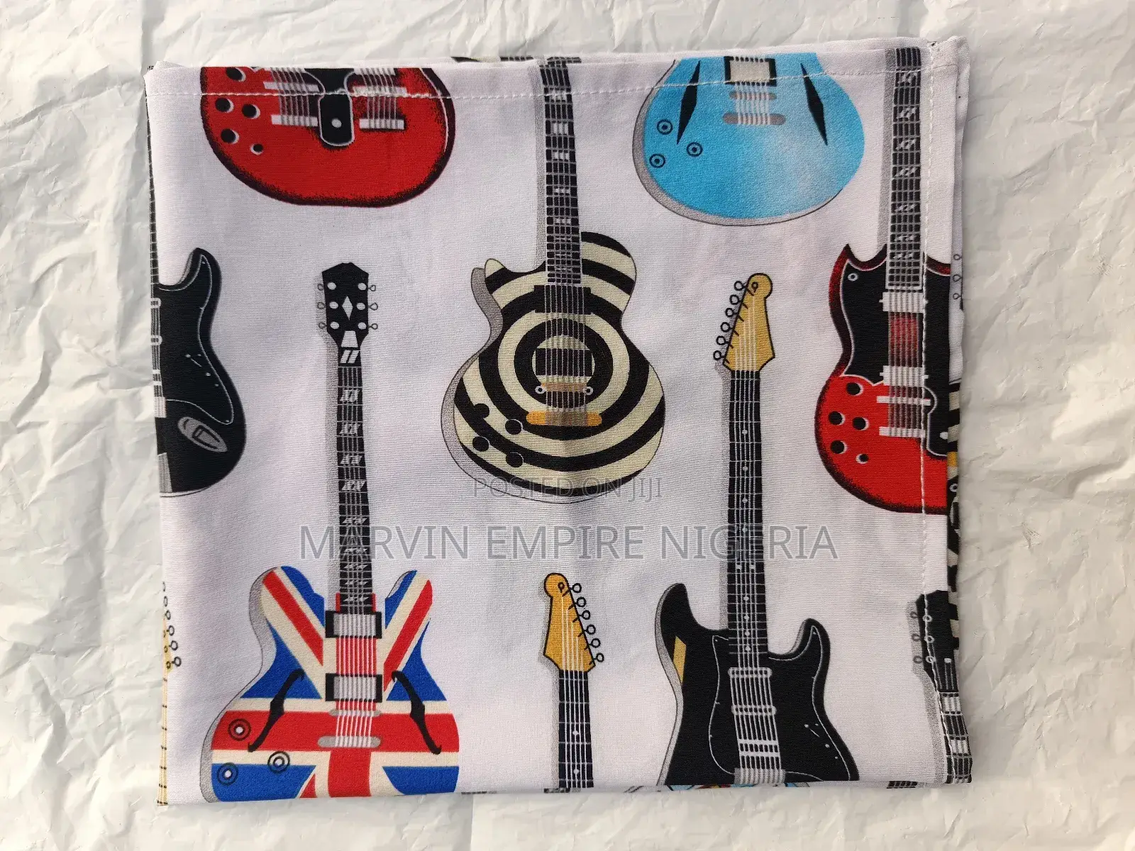 Marvin Empire Fashion Electric Guitar Print Handkerchief - Scarf