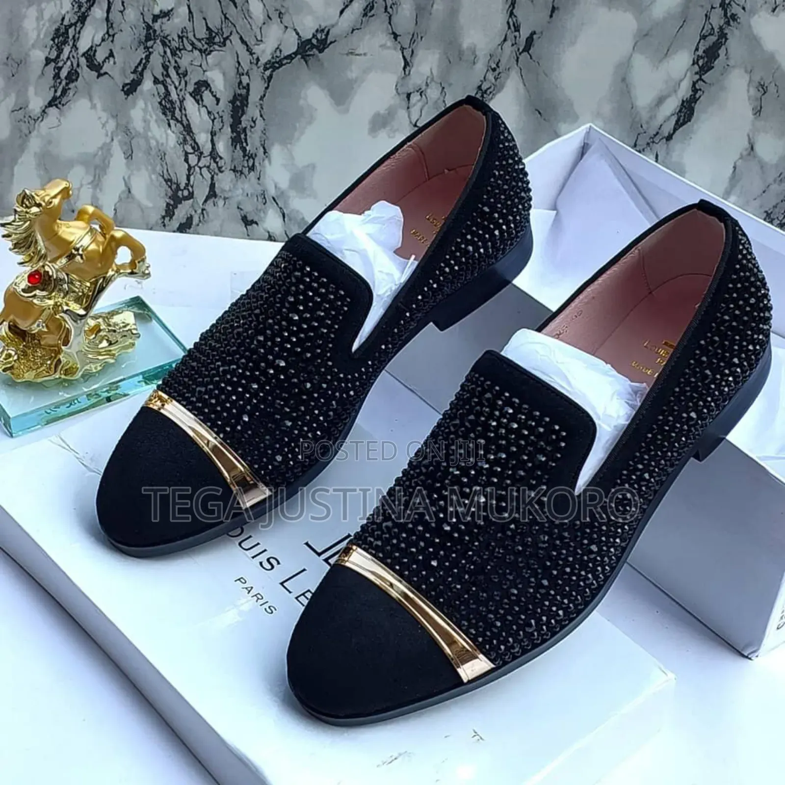 Latest Design Classic Studded Black Flat Shoes