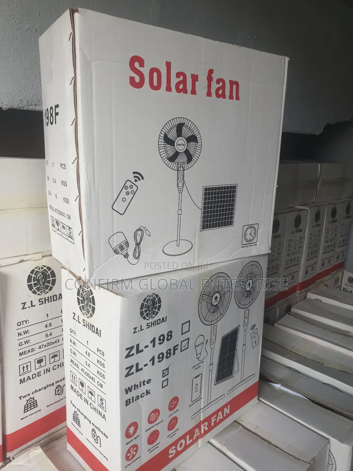 Brand New Solar Standing Fan With Remote