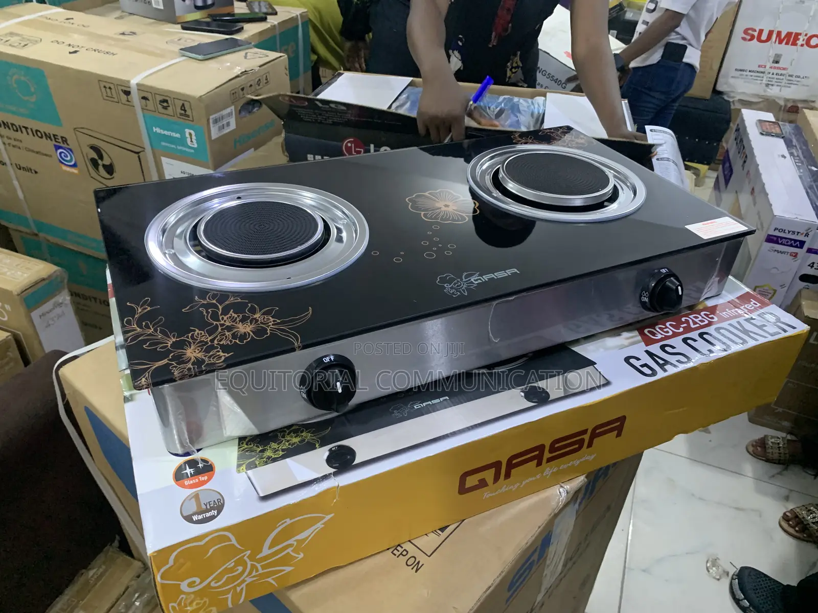 Qasa QGC-2bg Infrared Gas Cooker – Double Burner Table-Top Stove