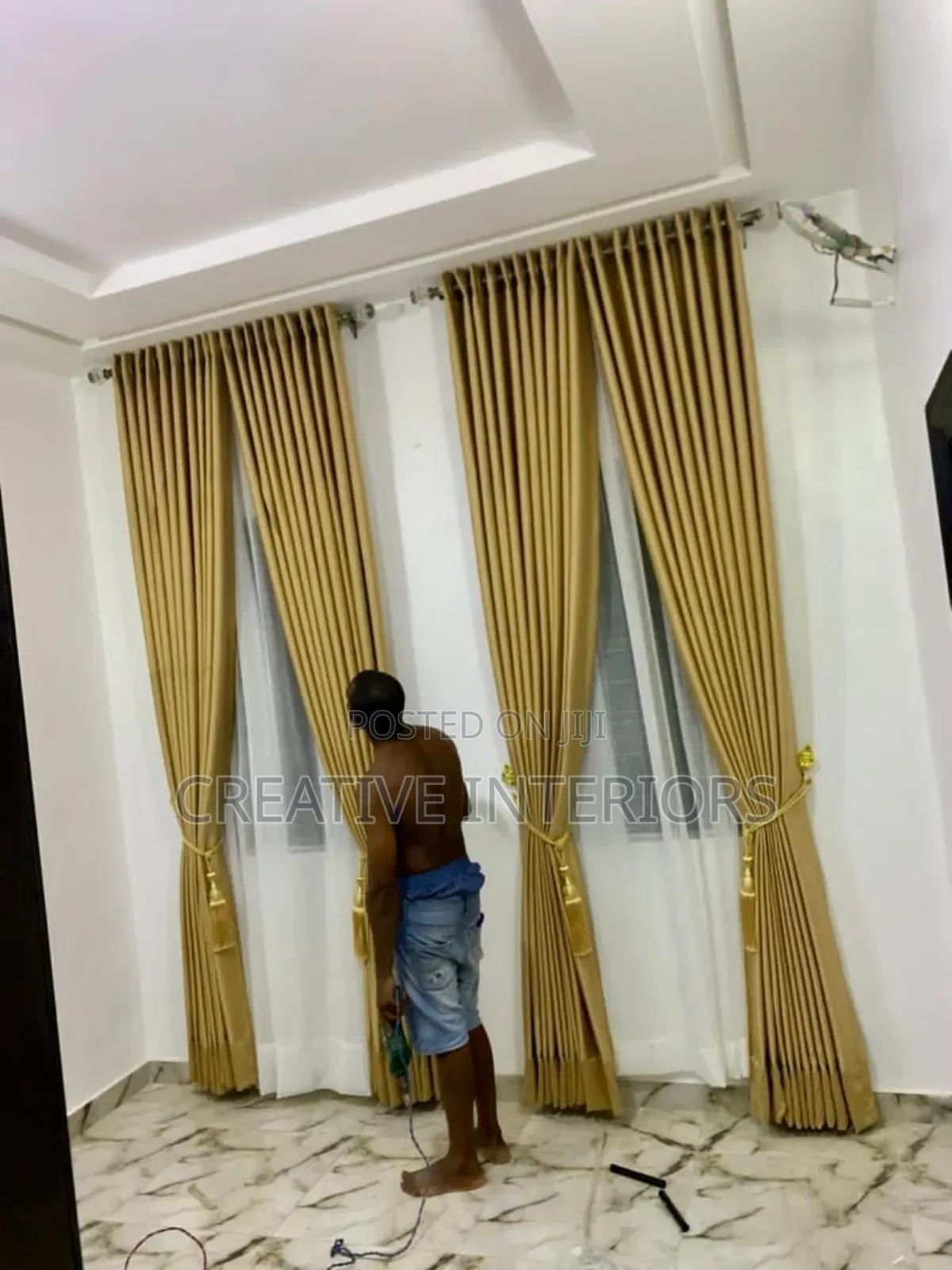 Luxury Fabric Made Curtains With Accessories.