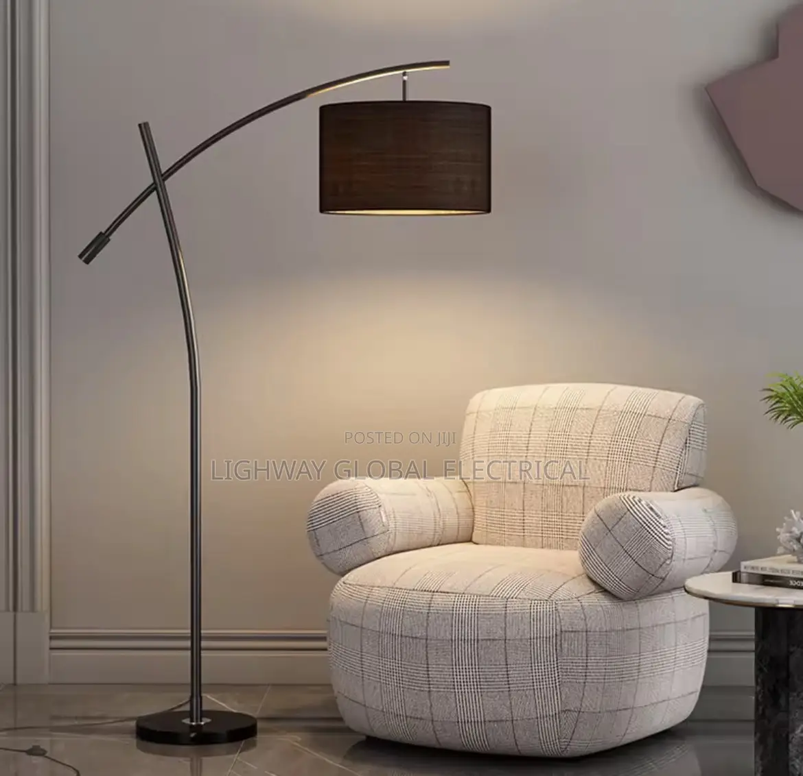 Nordic Minimalist Fabric Shade Led Fishing Floor Lamp