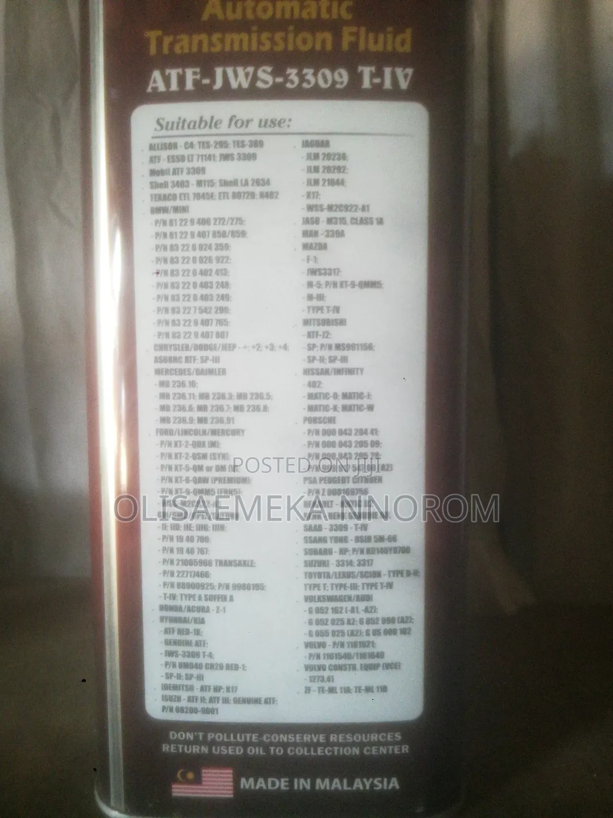 Toyota Ws/Hardex Synthetic Multi Vehicle Gear Oil