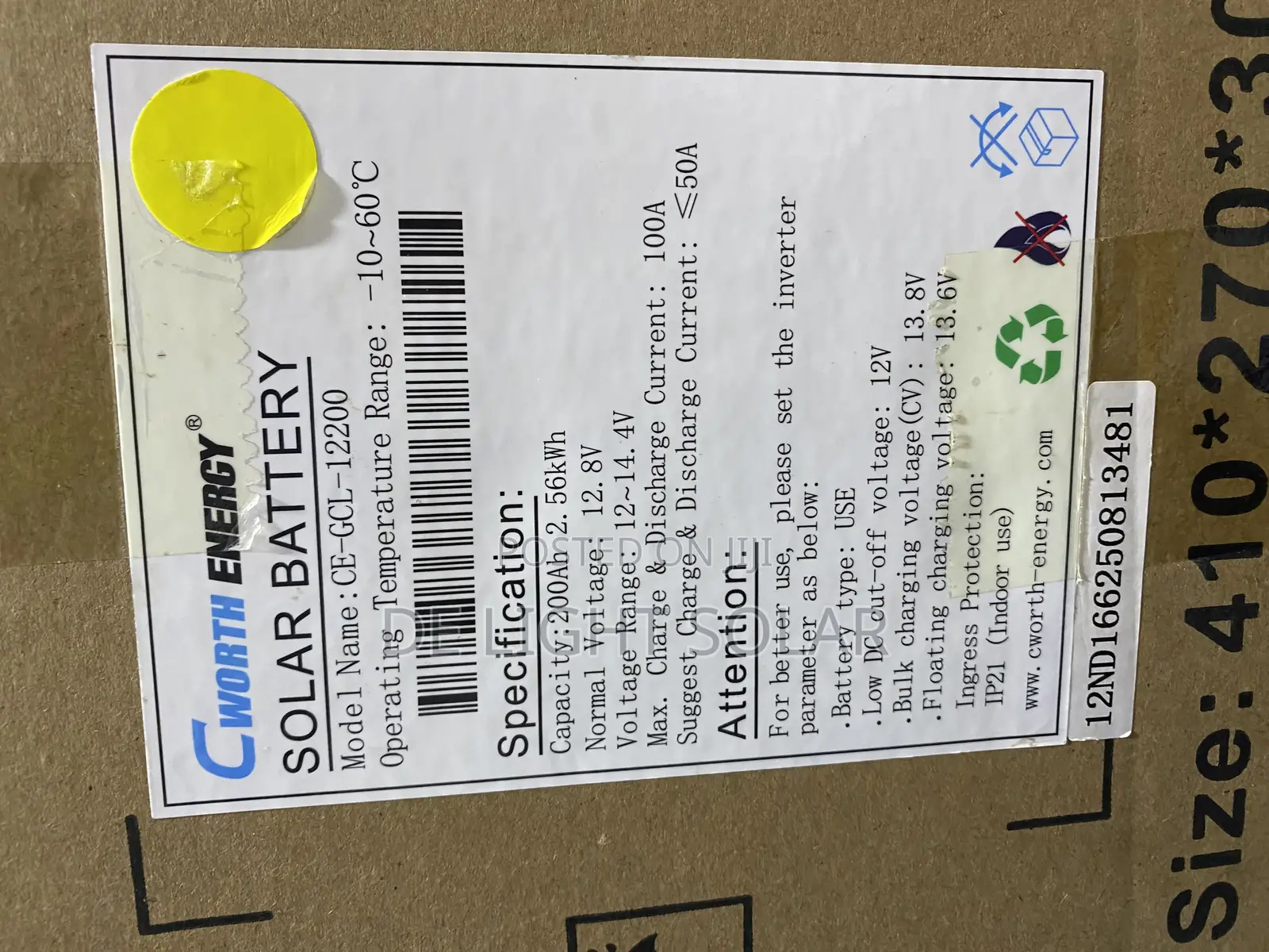 200ah Cworth Lithium Ion Battery