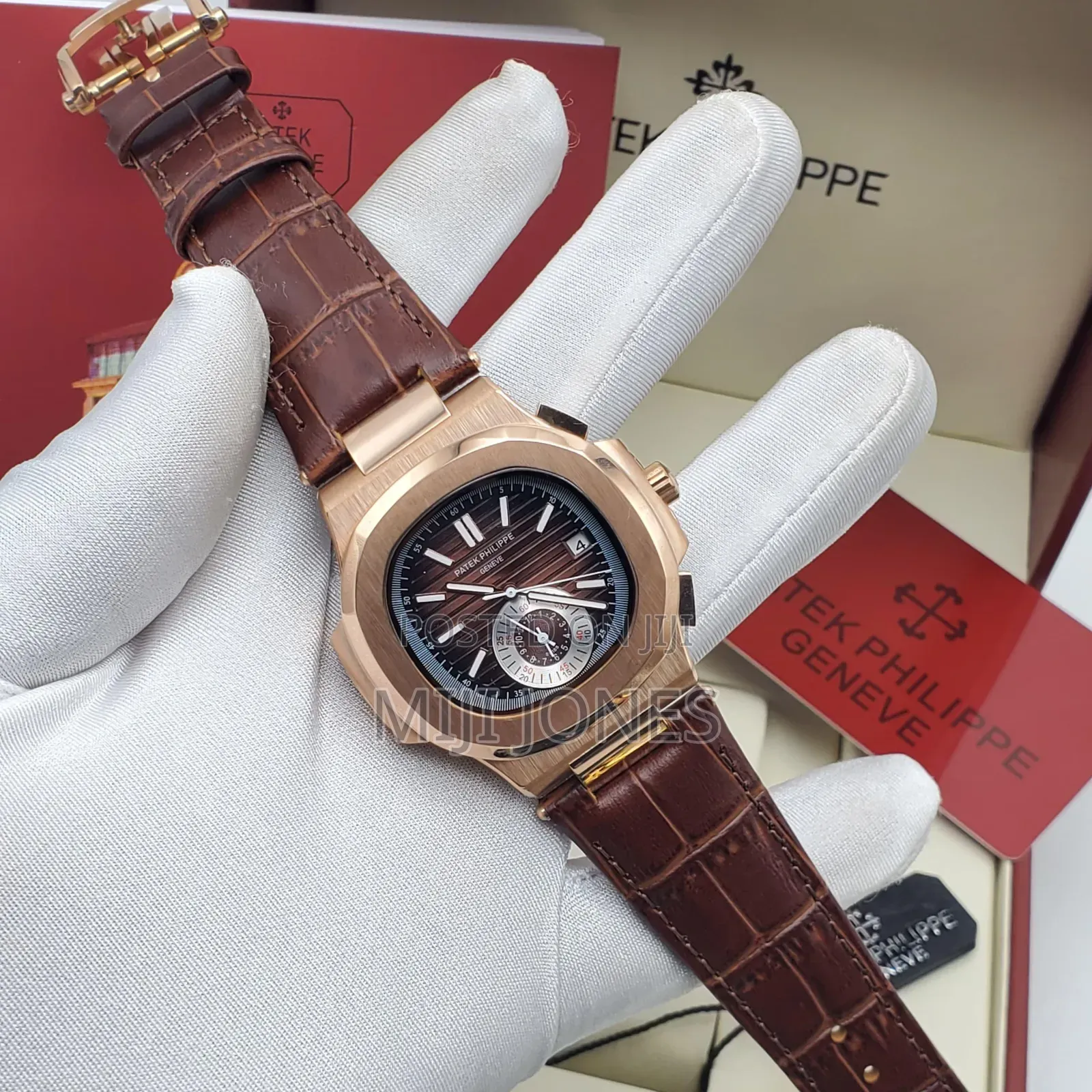 "Premium Patek Philippe Replica - Leather Strap Watch"