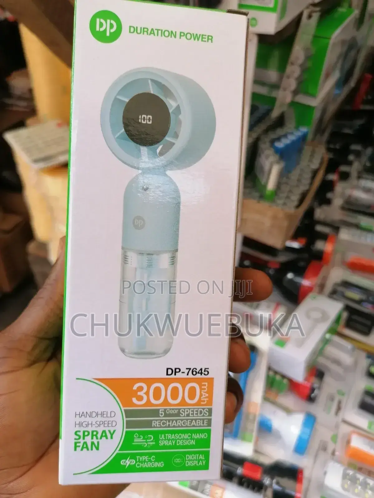 3000wax Dp Rechargeable Fan With Battery Capacity of 3000wax