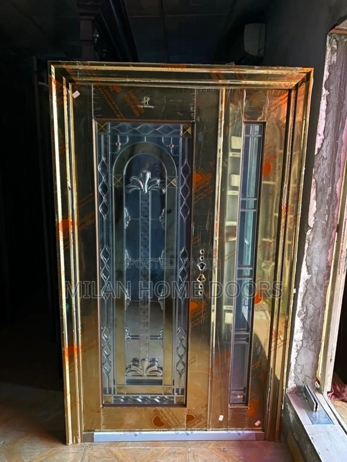 4ft Gold Entrance Glass Door