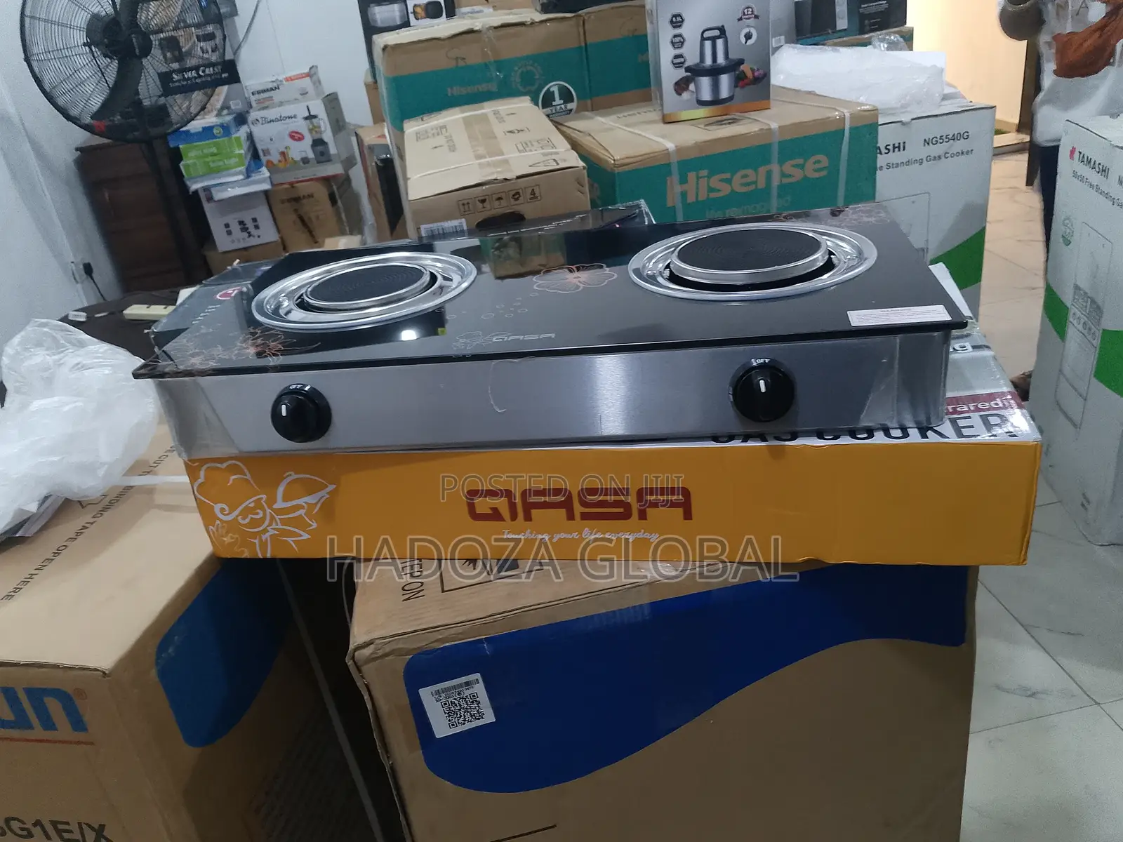 Qasa Qgc2bg Slim Double Gas Cooker