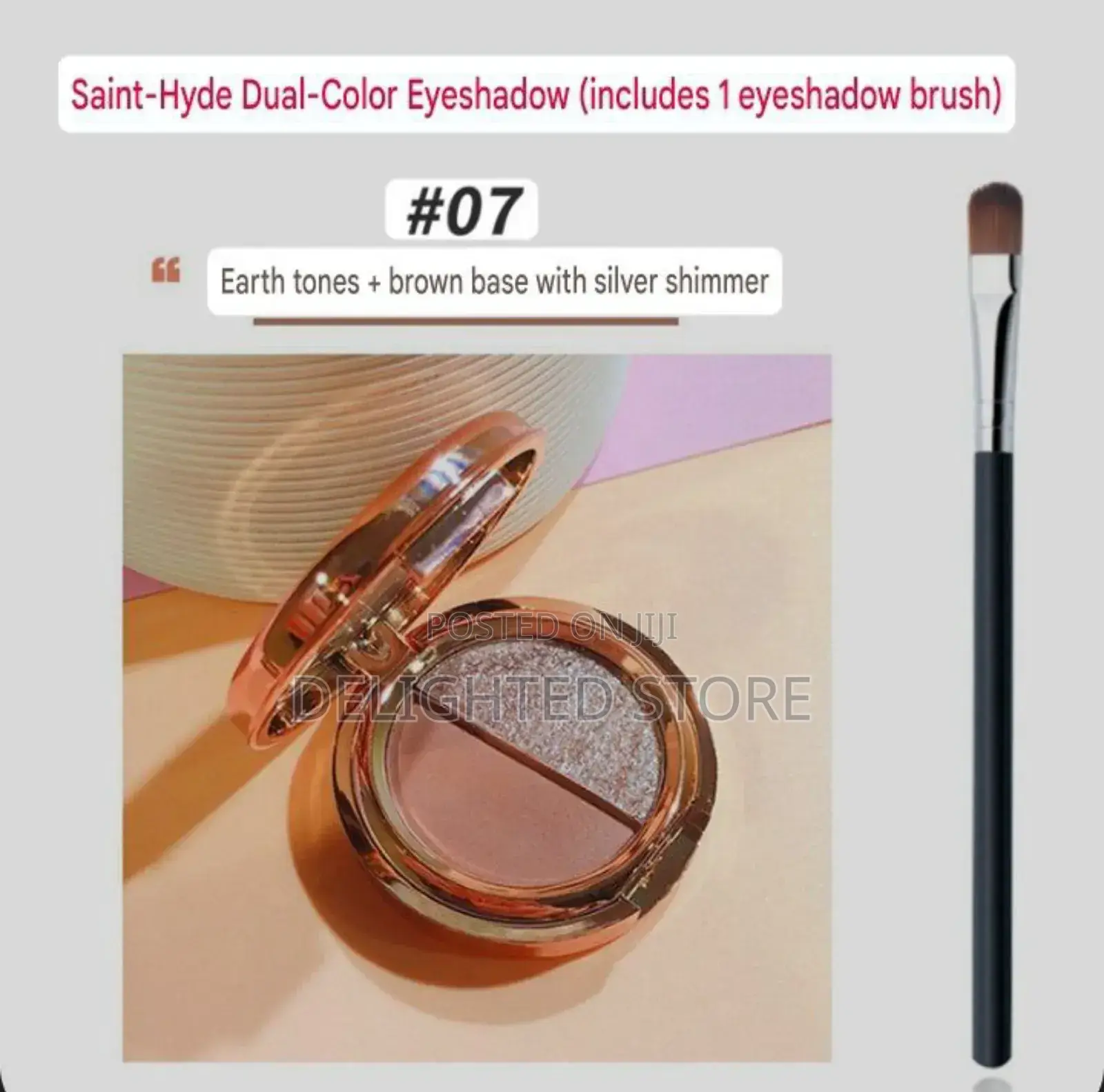 Pumpkin Two-Tone 01# Orange Base With Gold Shimmer Eyeshodow+Brush