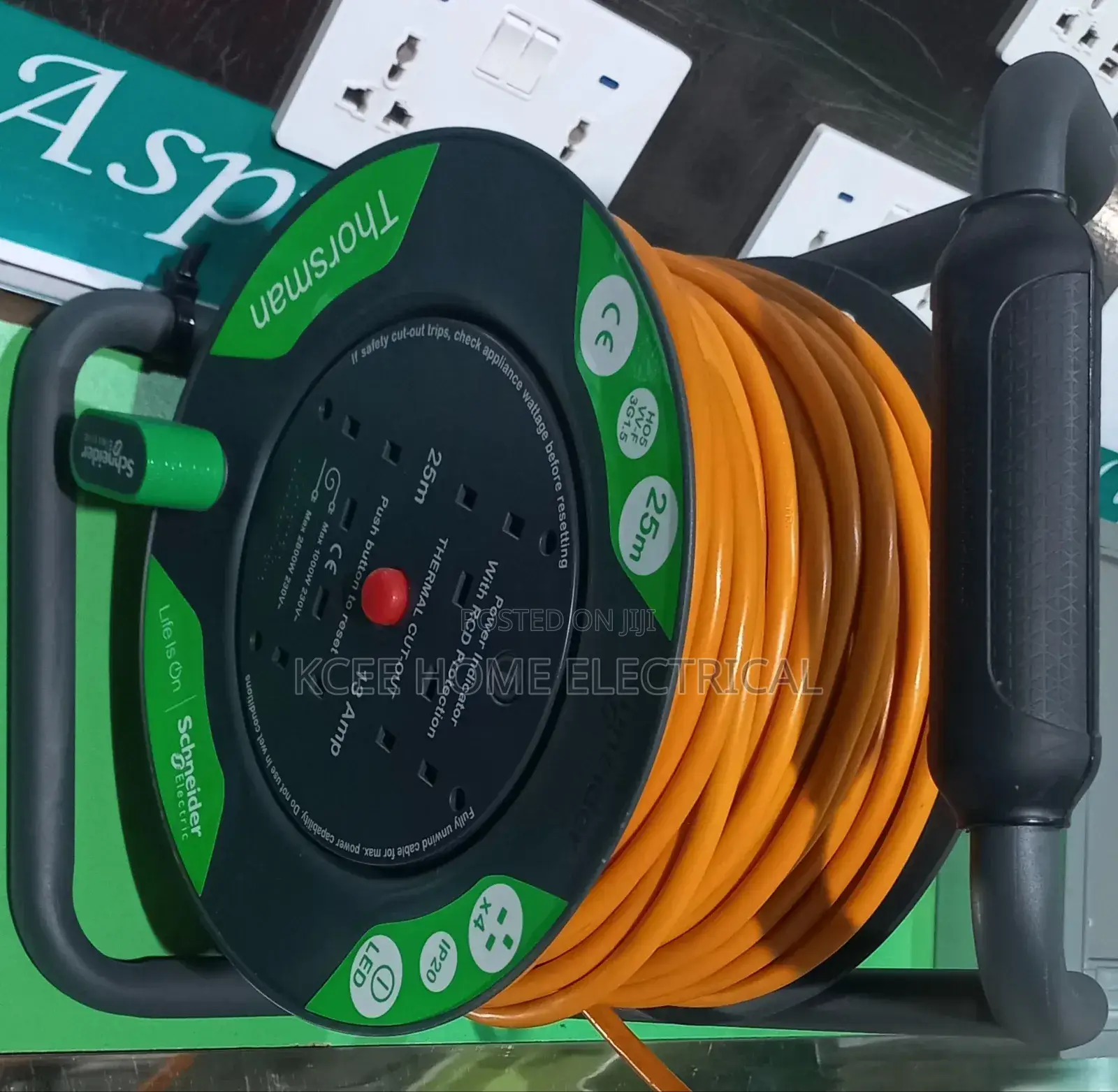 Original Schneider 25m Cable Reel – Heavy-Duty Power Extension!