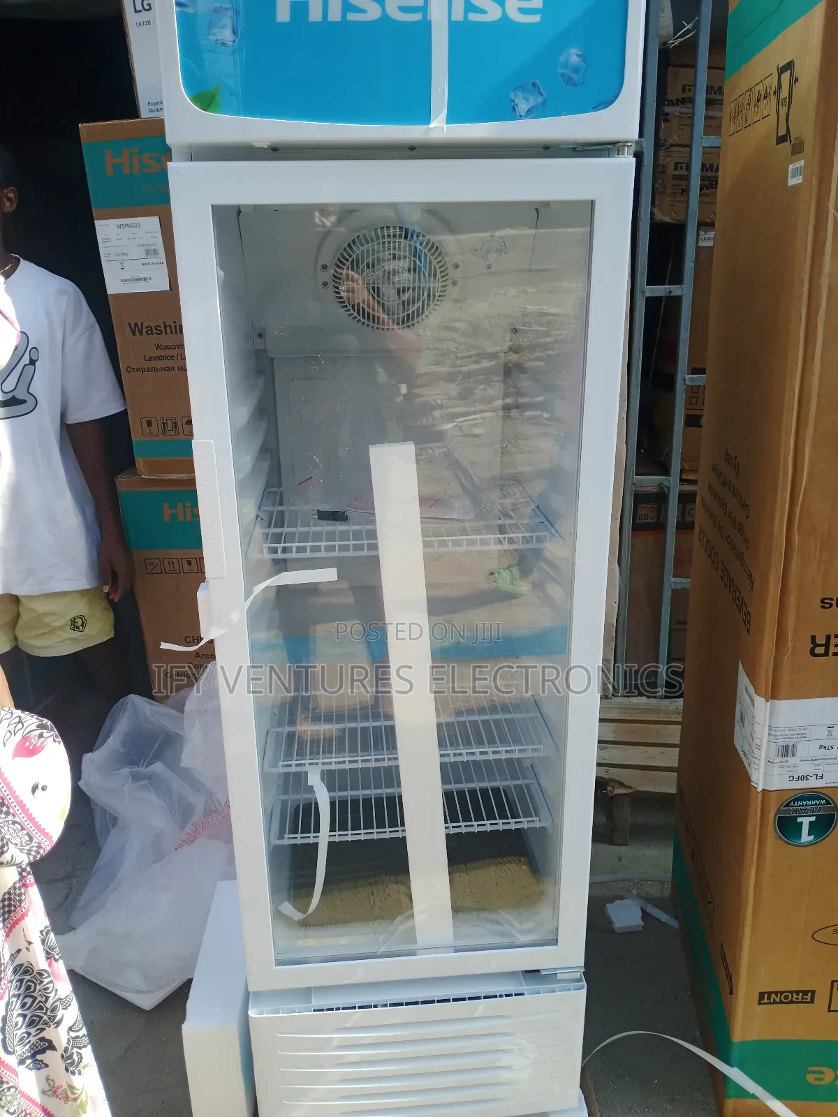 205 Liters Hisense Showcase Chiller, White And Blue Color,Fast Chiller
