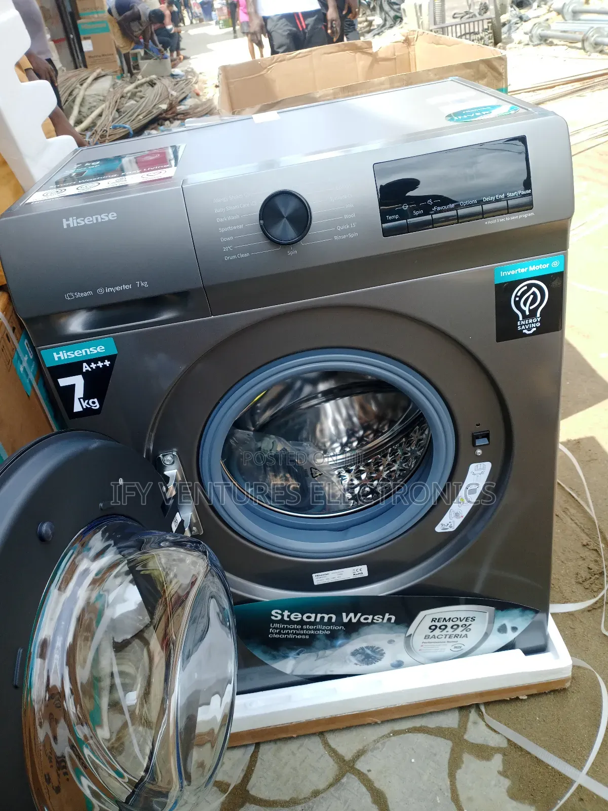 7kg Hisense Inverter Wash And Spin Washing Machine, Front Loader.