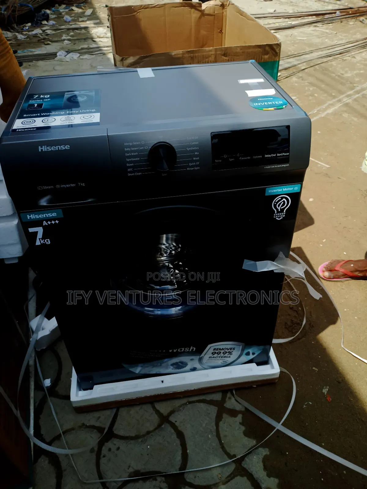 7kg Hisense Inverter Wash And Spin Washing Machine, Front Loader.