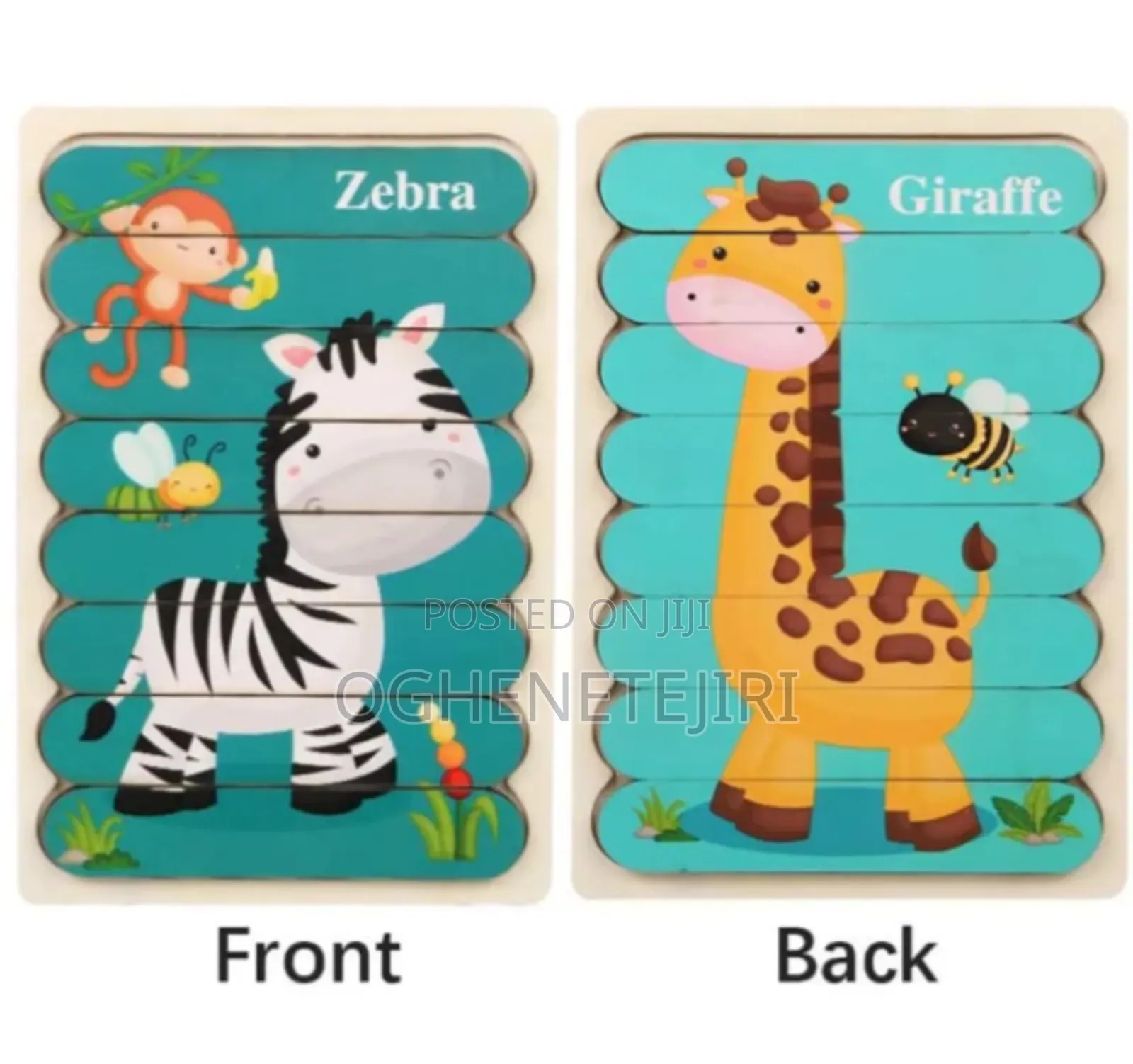 Wooden Double-Sided Toddler Puzzle (Age 2+)
