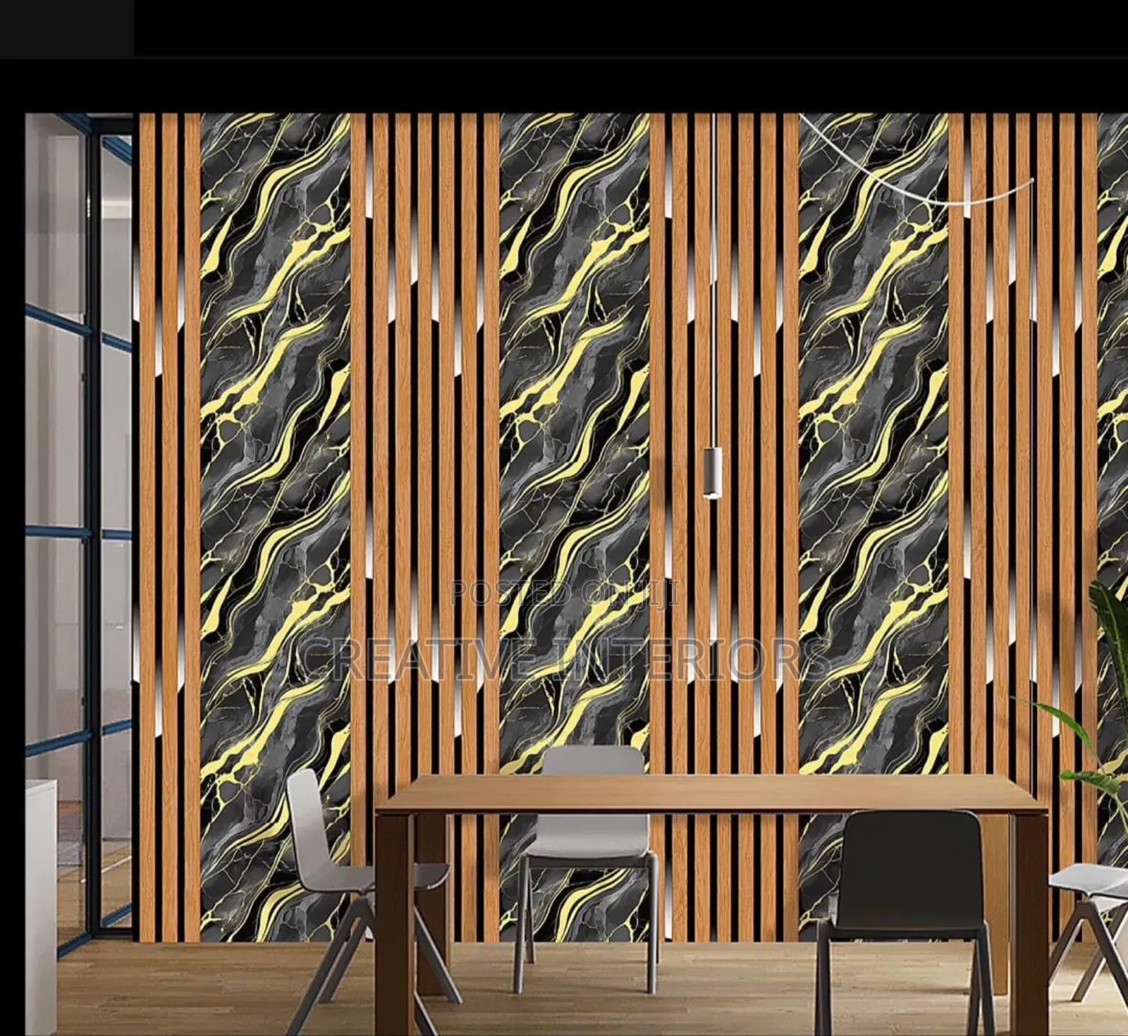 3d Exclusive Marble/Fluted Wallpaper