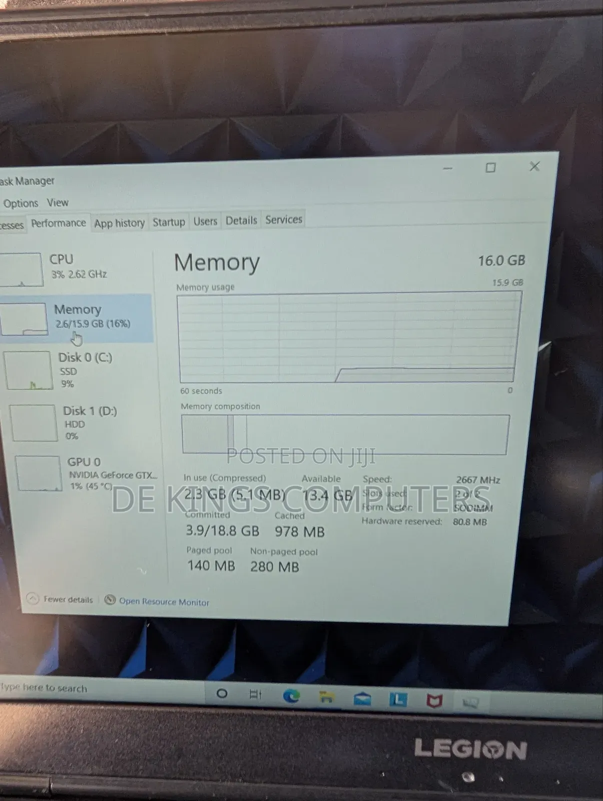 Laptop Lenovo Legion Y740 16GB Intel Core i7 SSHD+SSD 1.5T