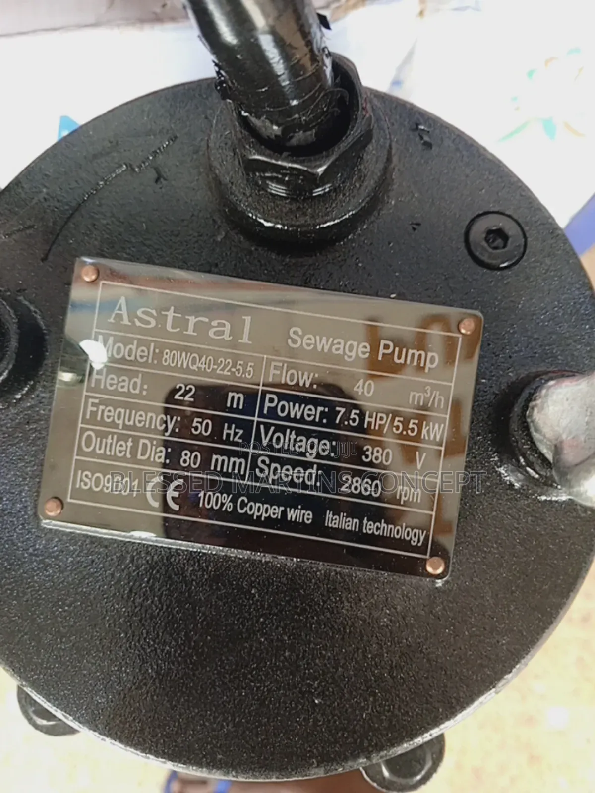 7.5hp Astral Sewage Industrial Pump