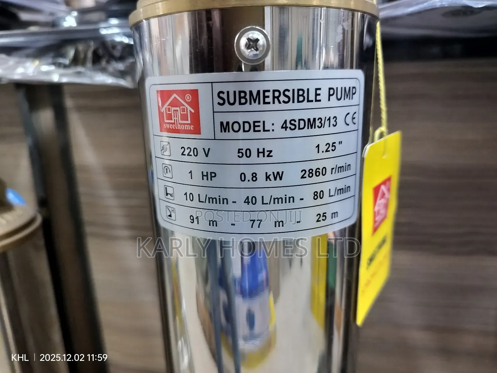 Sweethome 1hp Submersible Pump (100% Copper Coil) – At Karly Homes LTD
