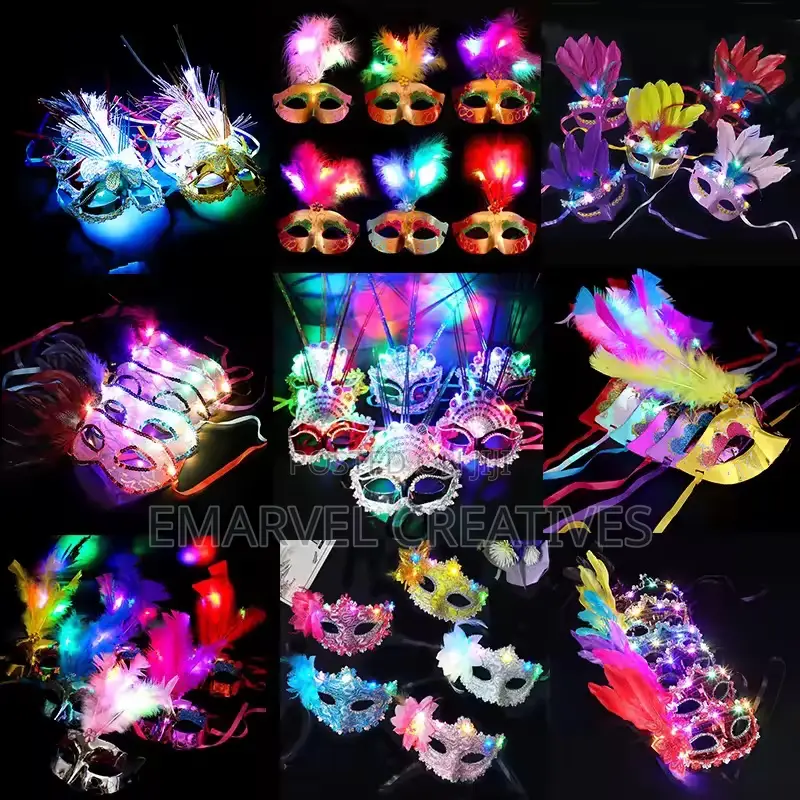 Masks Venice Carnival Christmas Light Up Masks Masquerade Birthday