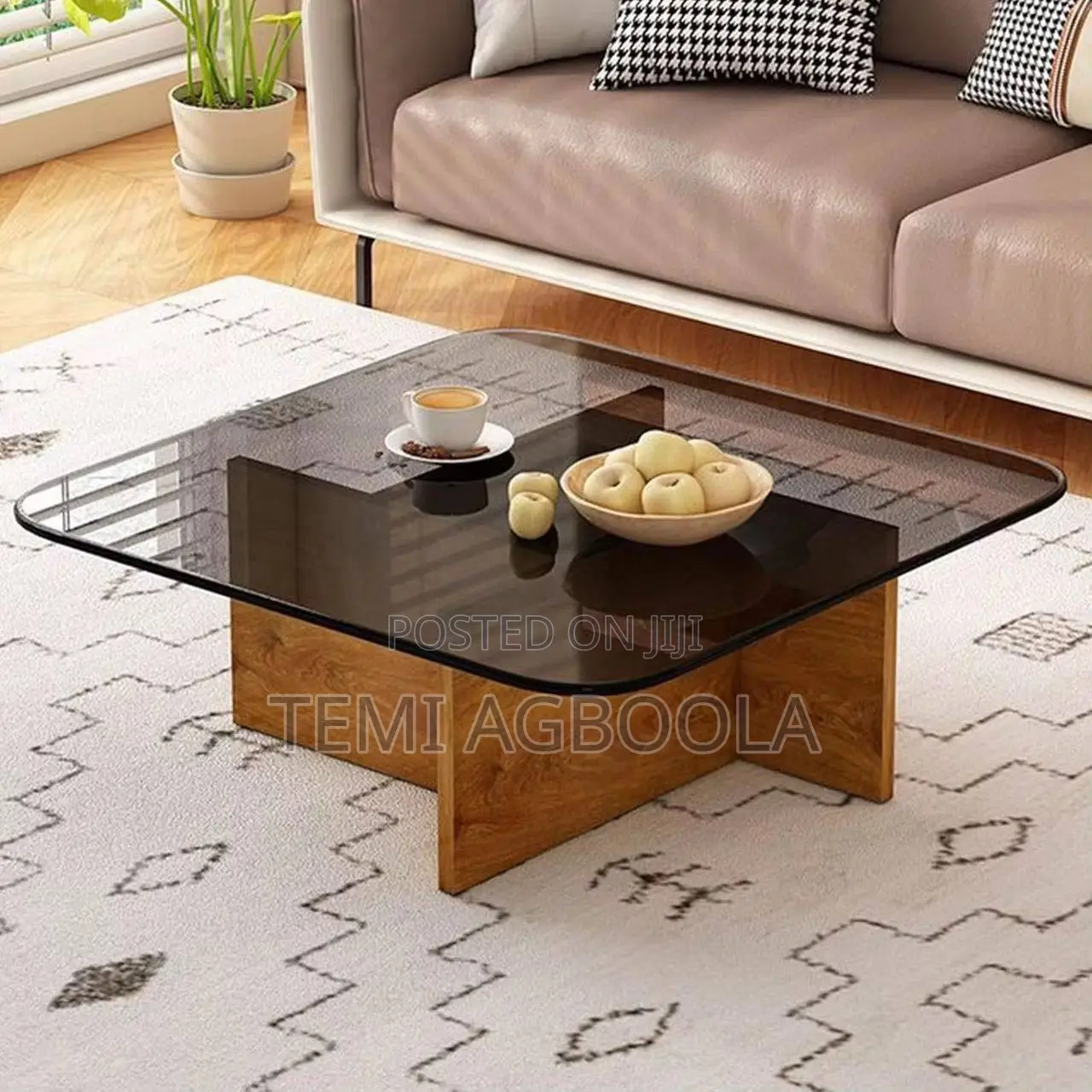 Center Table With Tampered Glass