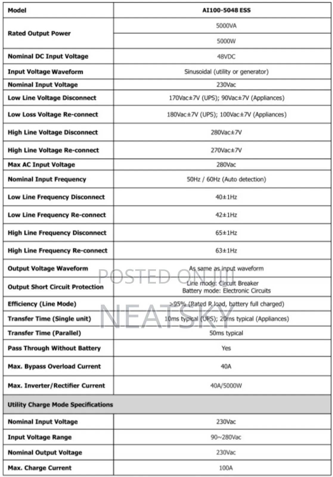 Ai 5kw 48v Hybrid Inverter All in One(Upgradeable to 12 Units 60kw)