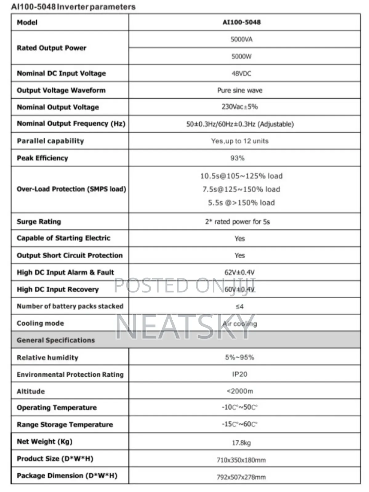 Ai 5kw 48v Hybrid Inverter All in One(Upgradeable to 12 Units 60kw)