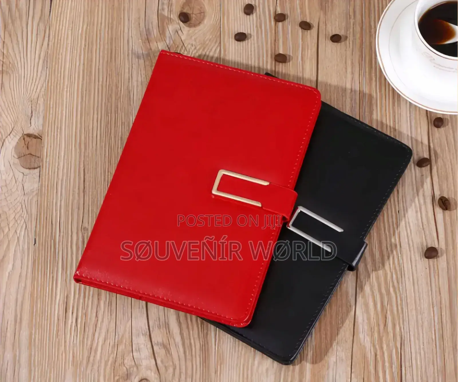 Premium Leather Cover Notebook – Black (With Metal Buckle)