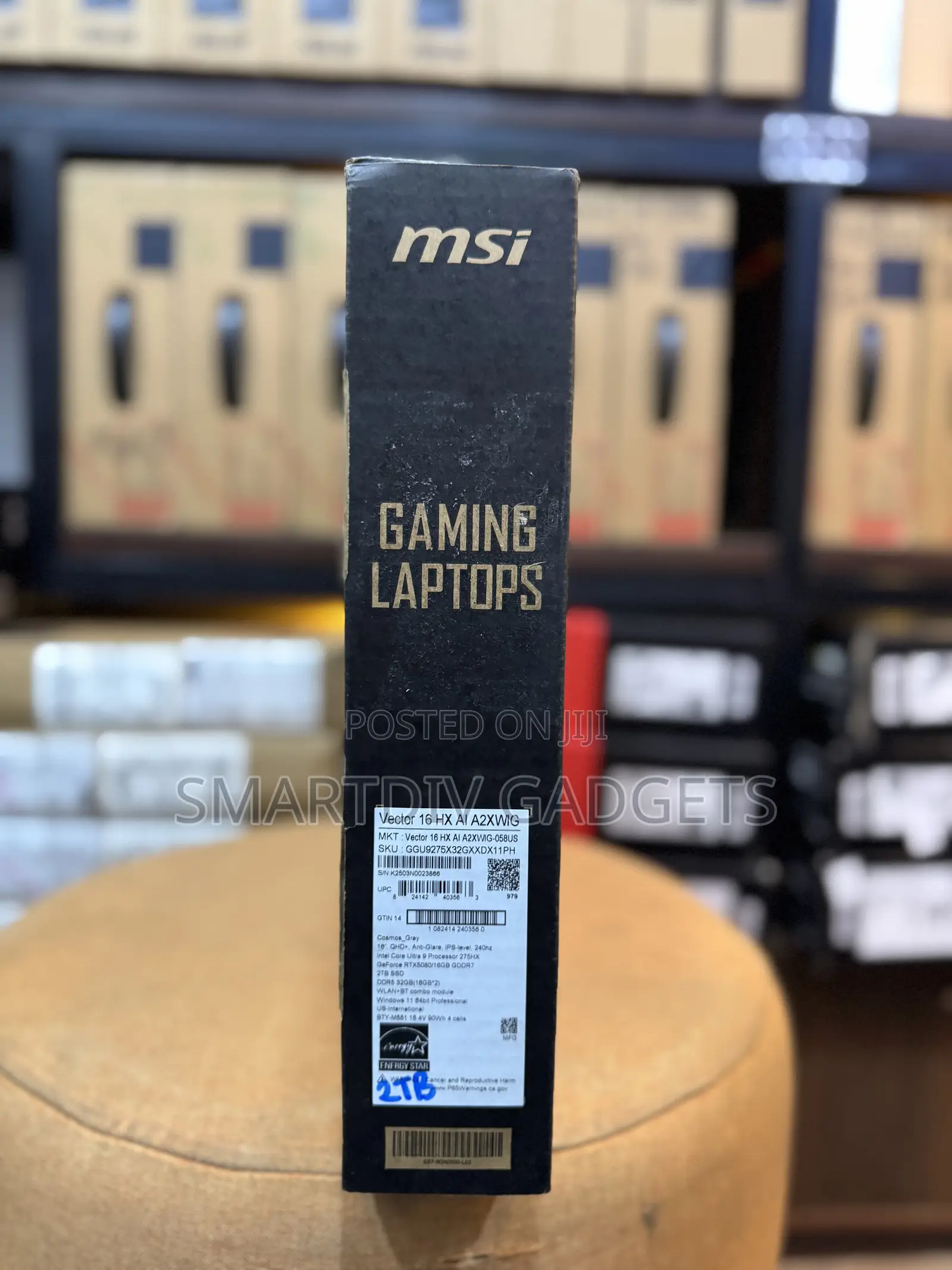 New Laptop MSI Vector 16 HX AI A2XWIG 32GB Intel Core i9 SSD 2T