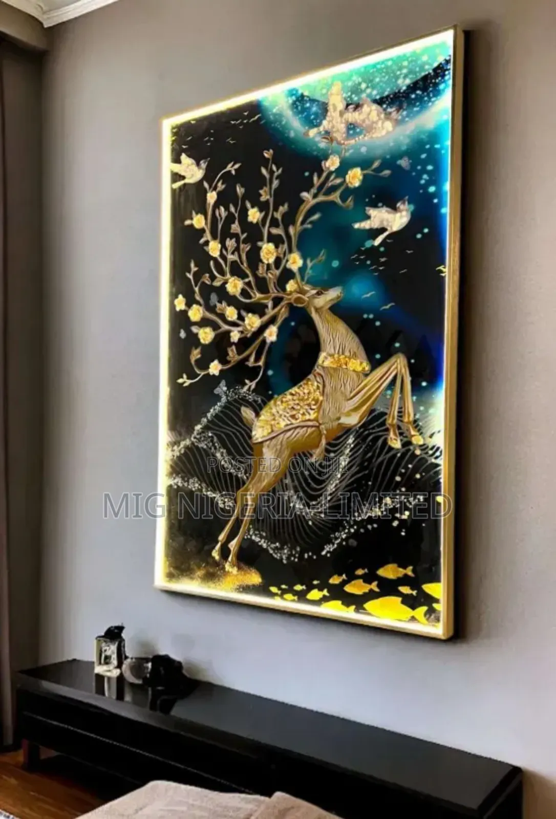 Led Lighting Crystal Decoration Remote Control Wall Art Hanging