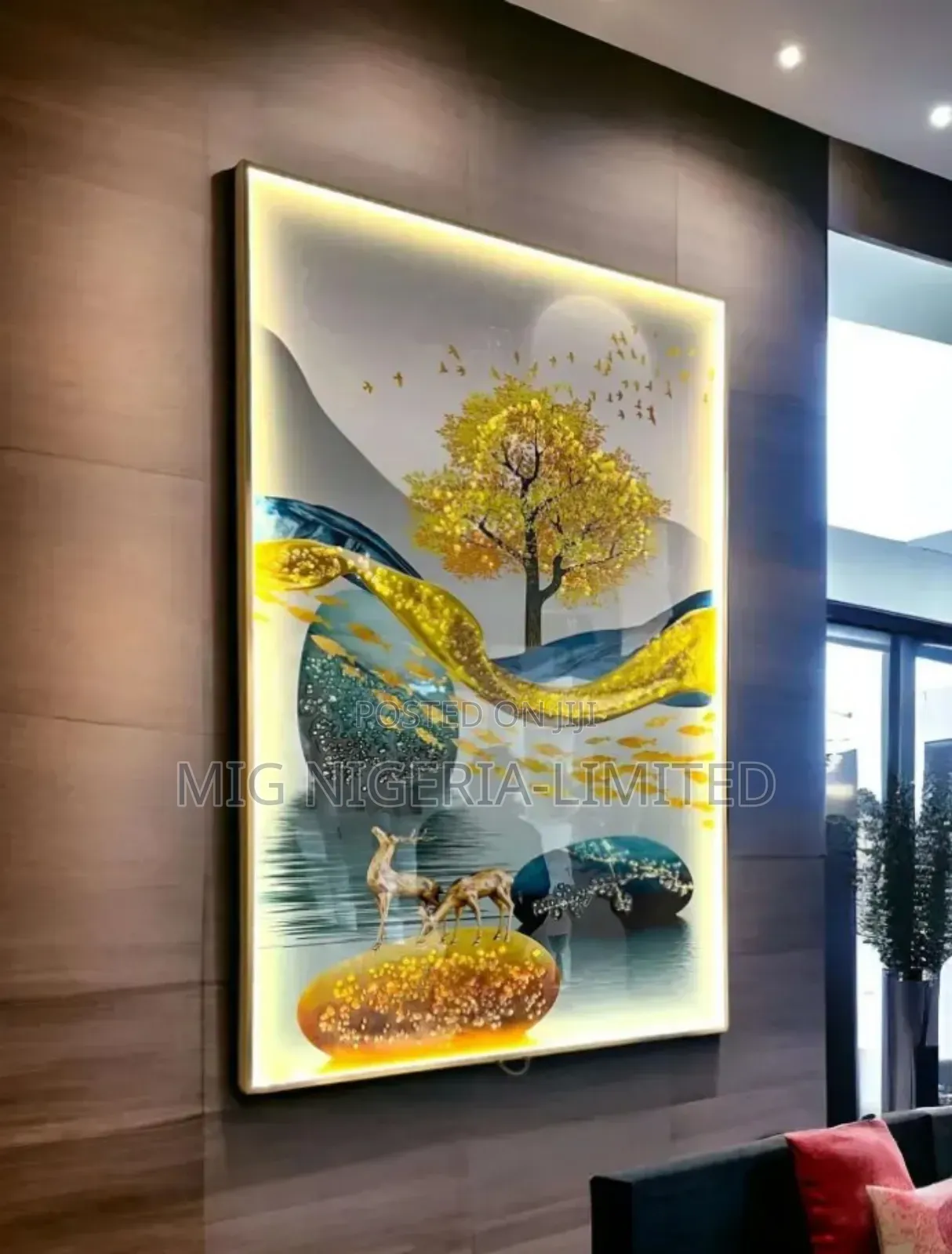 Led Lighting Crystal Decoration Remote Control Wall Art Hanging