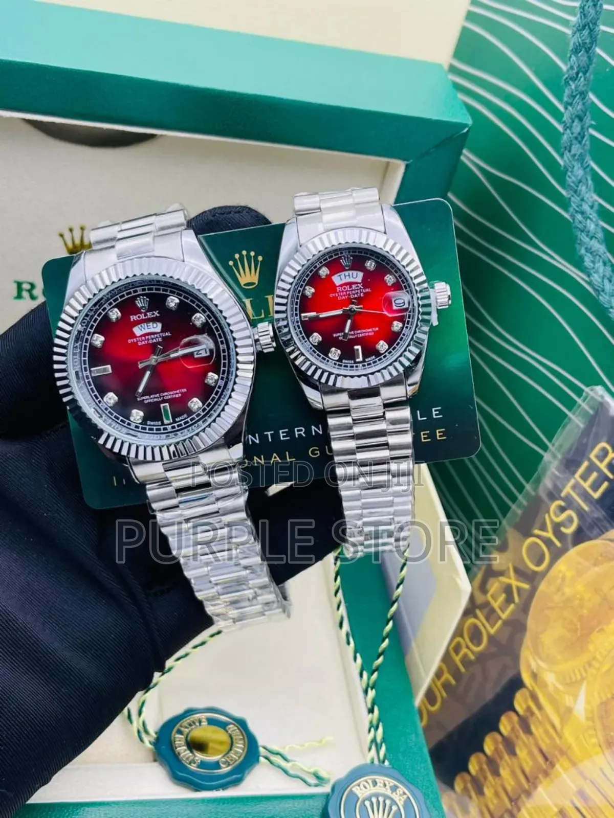 Rolex Man and Woman Watches "Silver Set" 